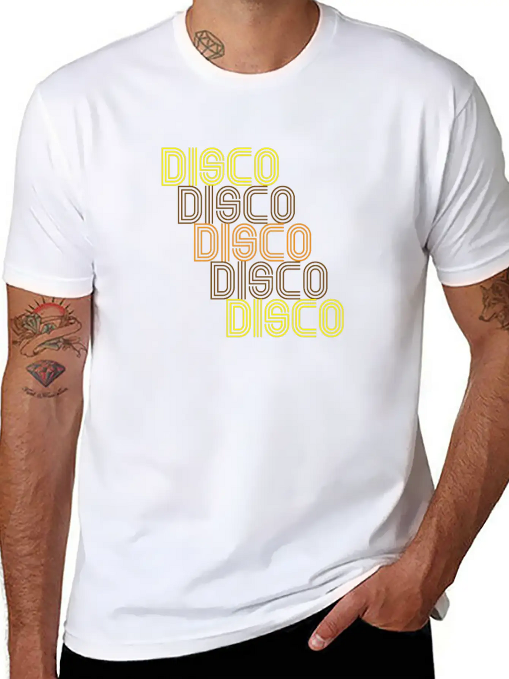 Disco Repeat Brown 1970s Disco Funk Vintage Retro Basic Graphic T-Shirt – Daily Comfort In Soft Cotton