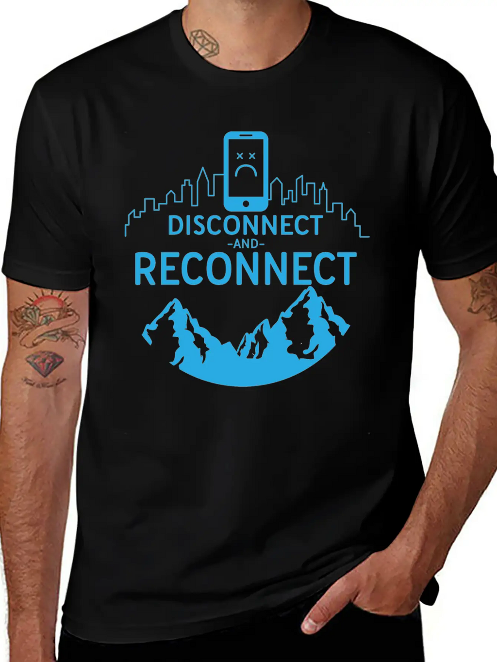 Disconnect And Reconnect Nature Planet Forest Breathable Soft Cotton T-Shirt – Timeless Casual Look