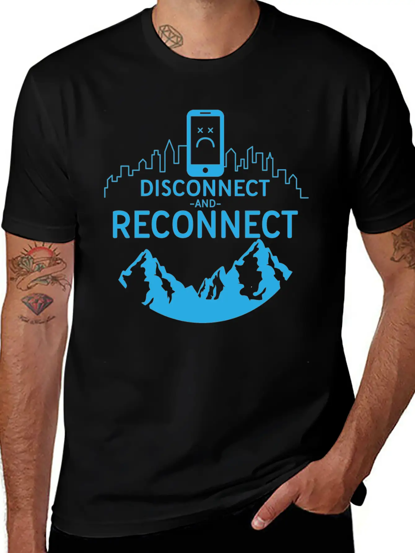 Disconnect And Reconnect Nature Planet Forest Breathable Soft Cotton T-Shirt – Timeless Casual Look