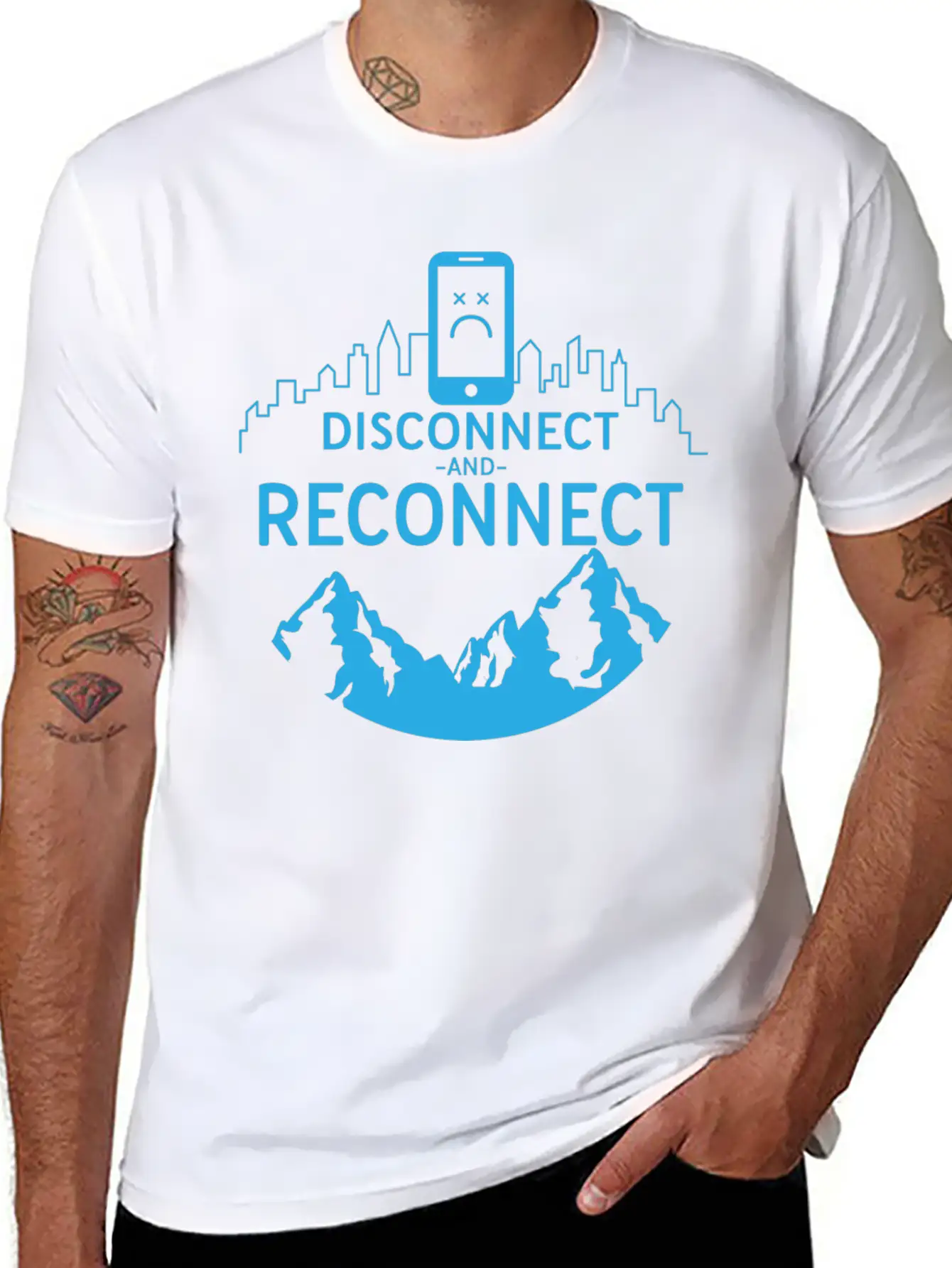 Disconnect And Reconnect Nature Planet Forest Breathable Soft Cotton T-Shirt – Timeless Casual Look