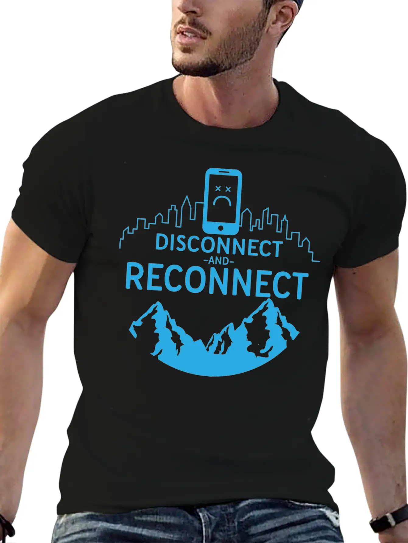 Disconnect And Reconnect Nature Planet Forest Breathable Soft Cotton T-Shirt – Timeless Casual Look