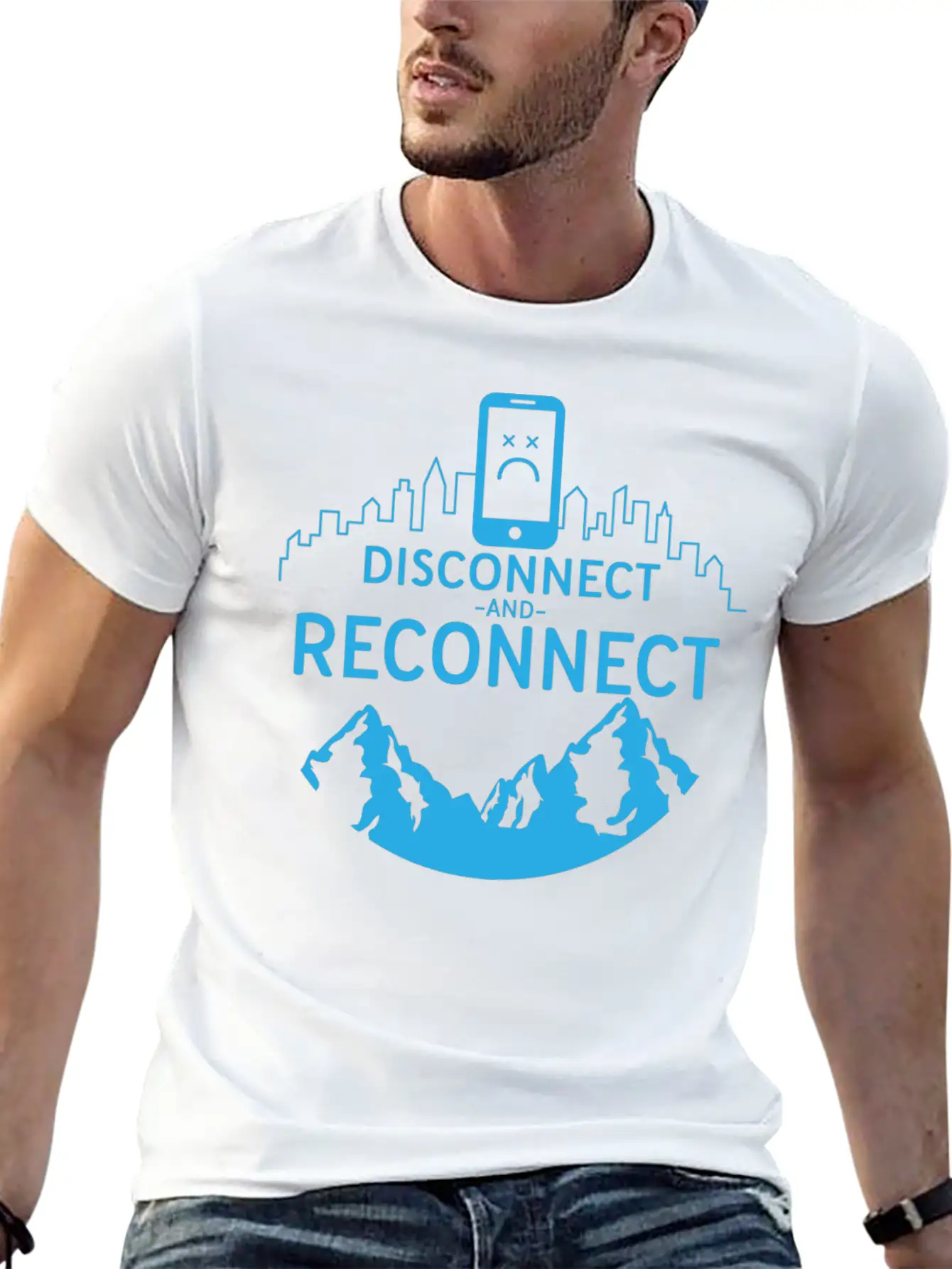 Disconnect And Reconnect Nature Planet Forest Breathable Soft Cotton T-Shirt – Timeless Casual Look