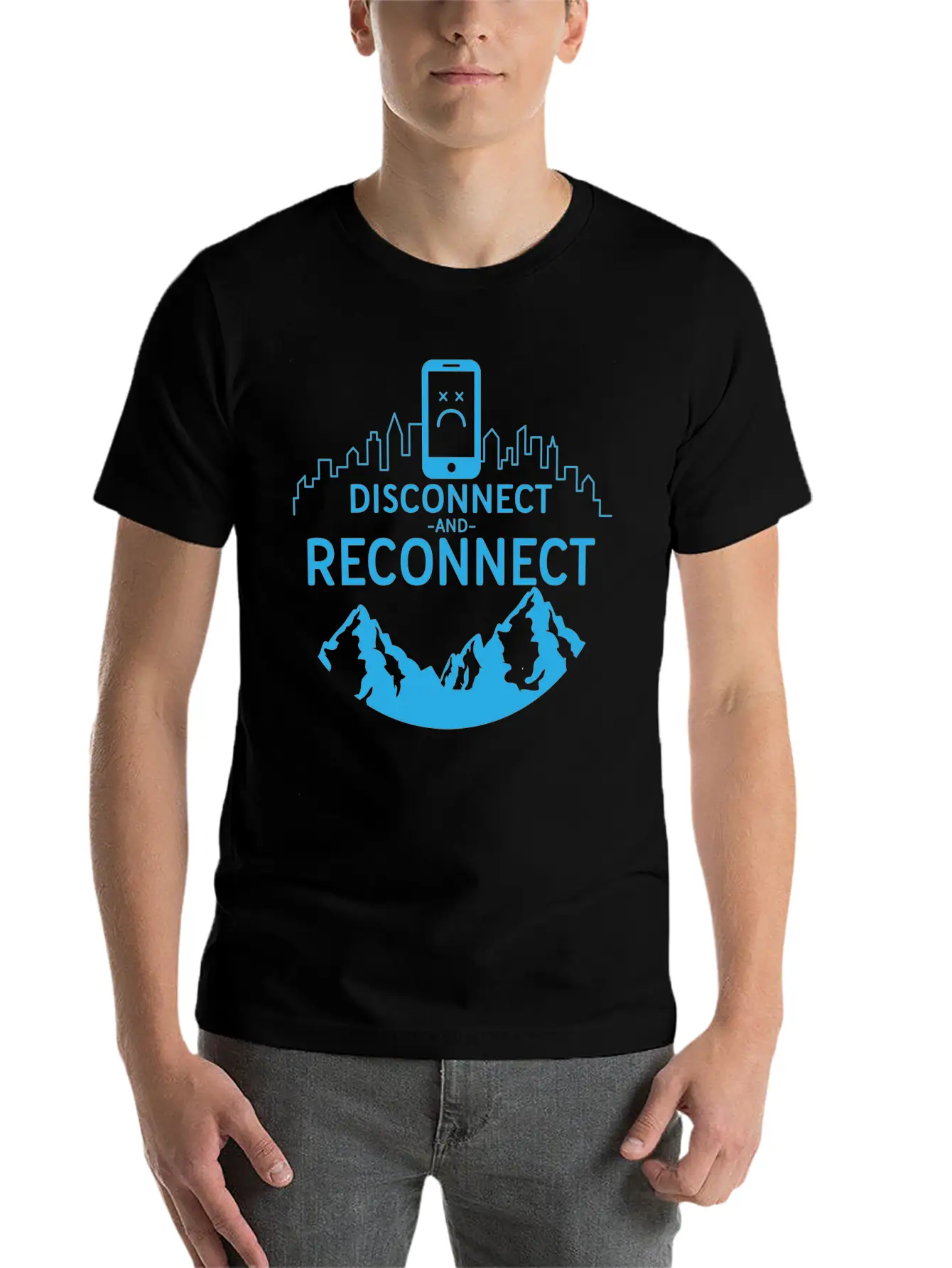 Disconnect And Reconnect Nature Planet Forest Breathable Soft Cotton T-Shirt – Timeless Casual Look