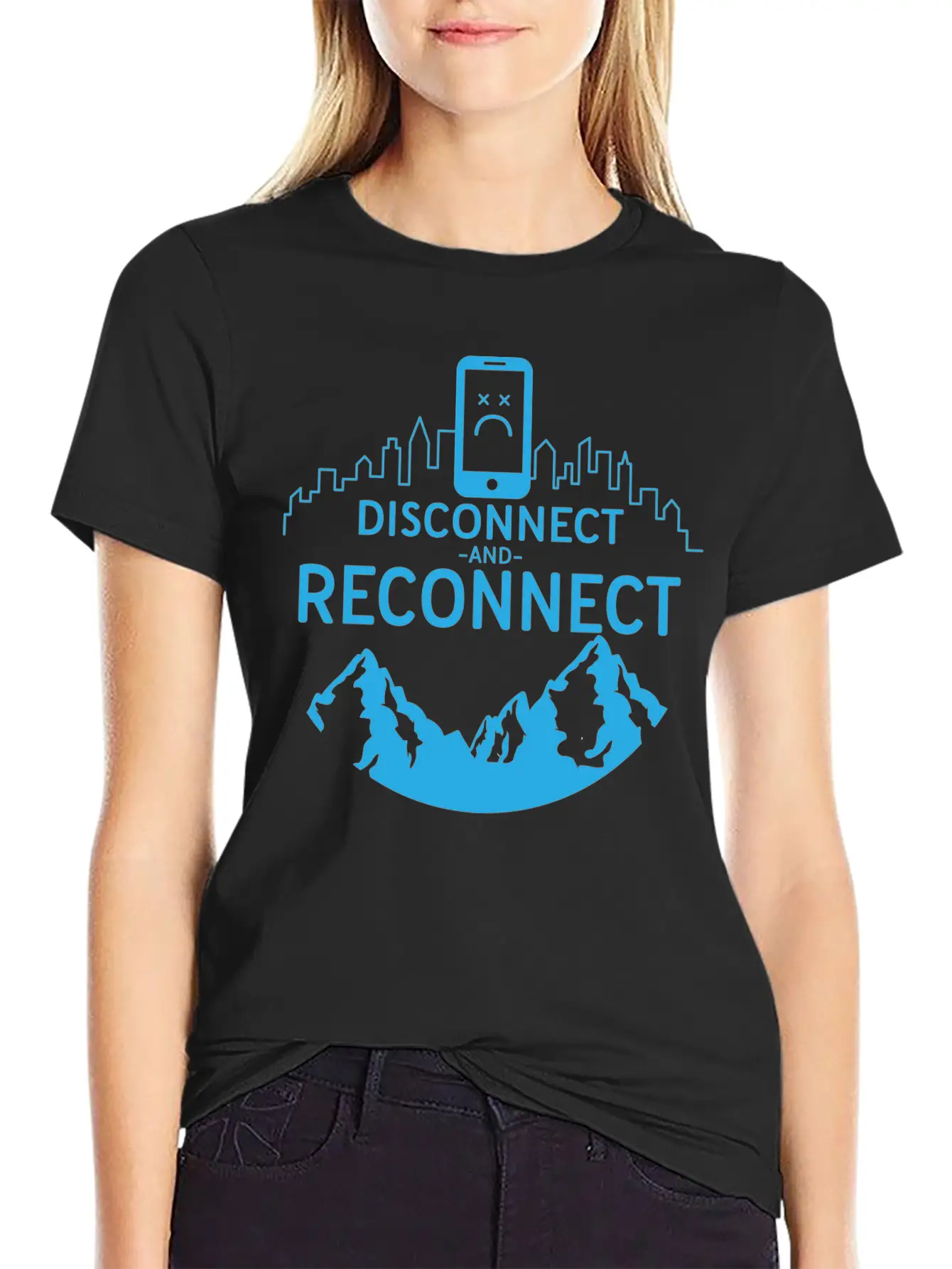 Disconnect And Reconnect Nature Planet Forest Breathable Soft Cotton T-Shirt – Timeless Casual Look