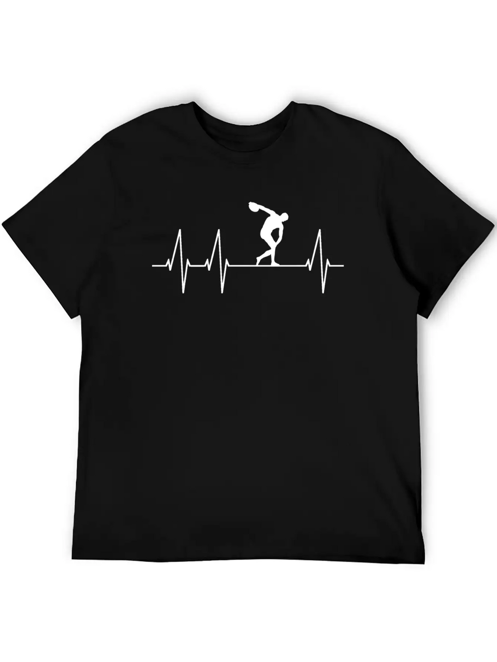 Discus Throw Athlete Heartbeat Pulse Unisex Casual T-Shirt – Clean Design For Daily Comfort