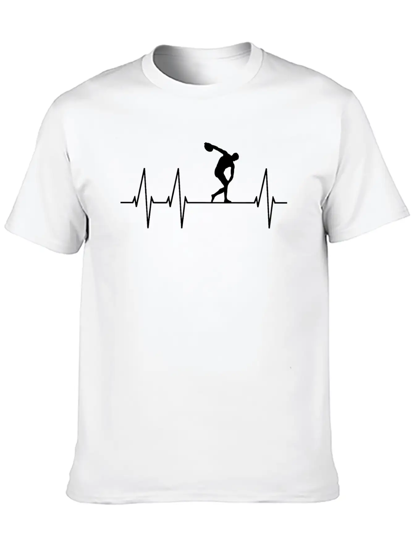 Discus Throw Athlete Heartbeat Pulse Unisex Casual T-Shirt – Clean Design For Daily Comfort