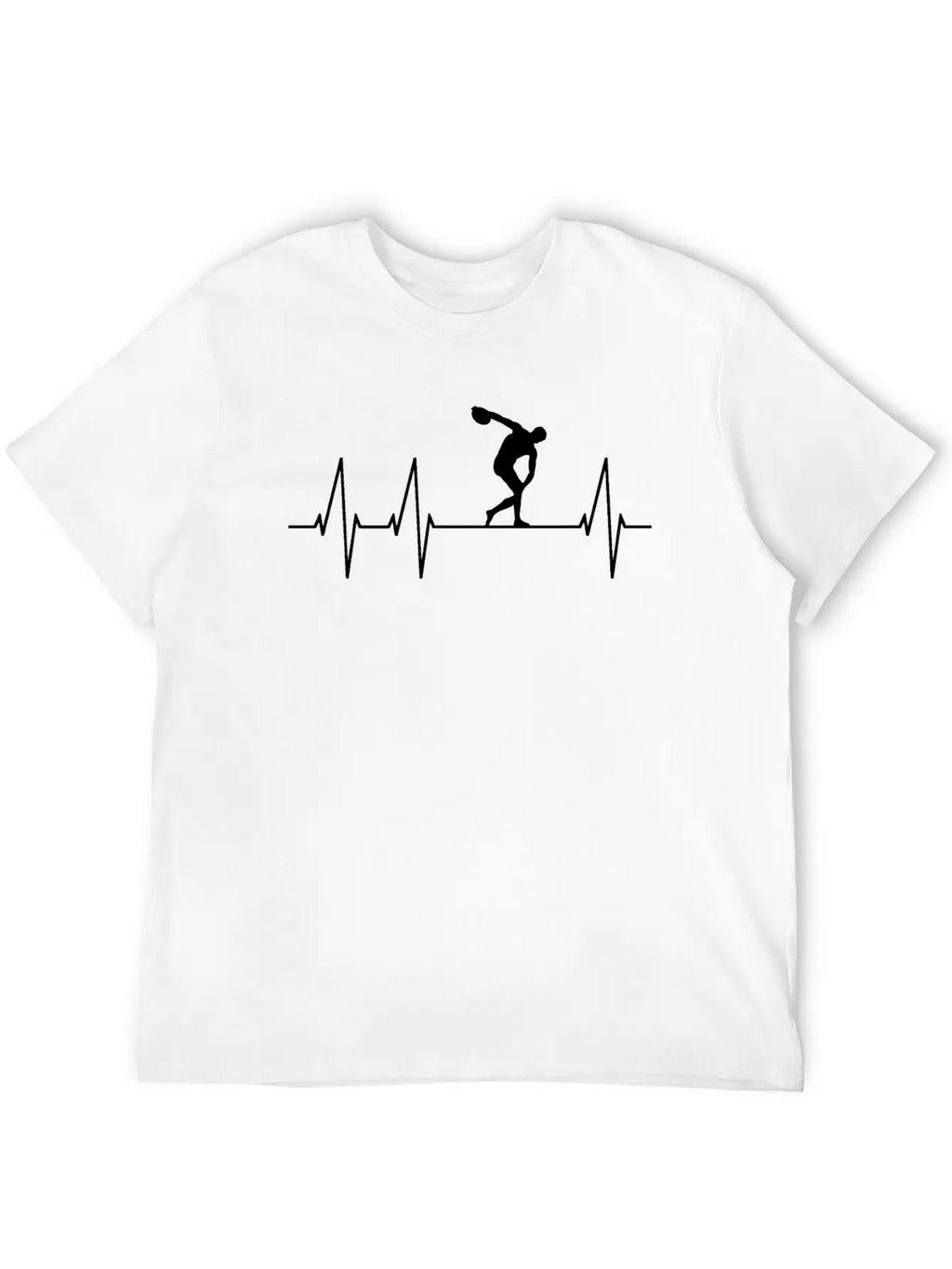 Discus Throw Athlete Heartbeat Pulse Unisex Casual T-Shirt – Clean Design For Daily Comfort