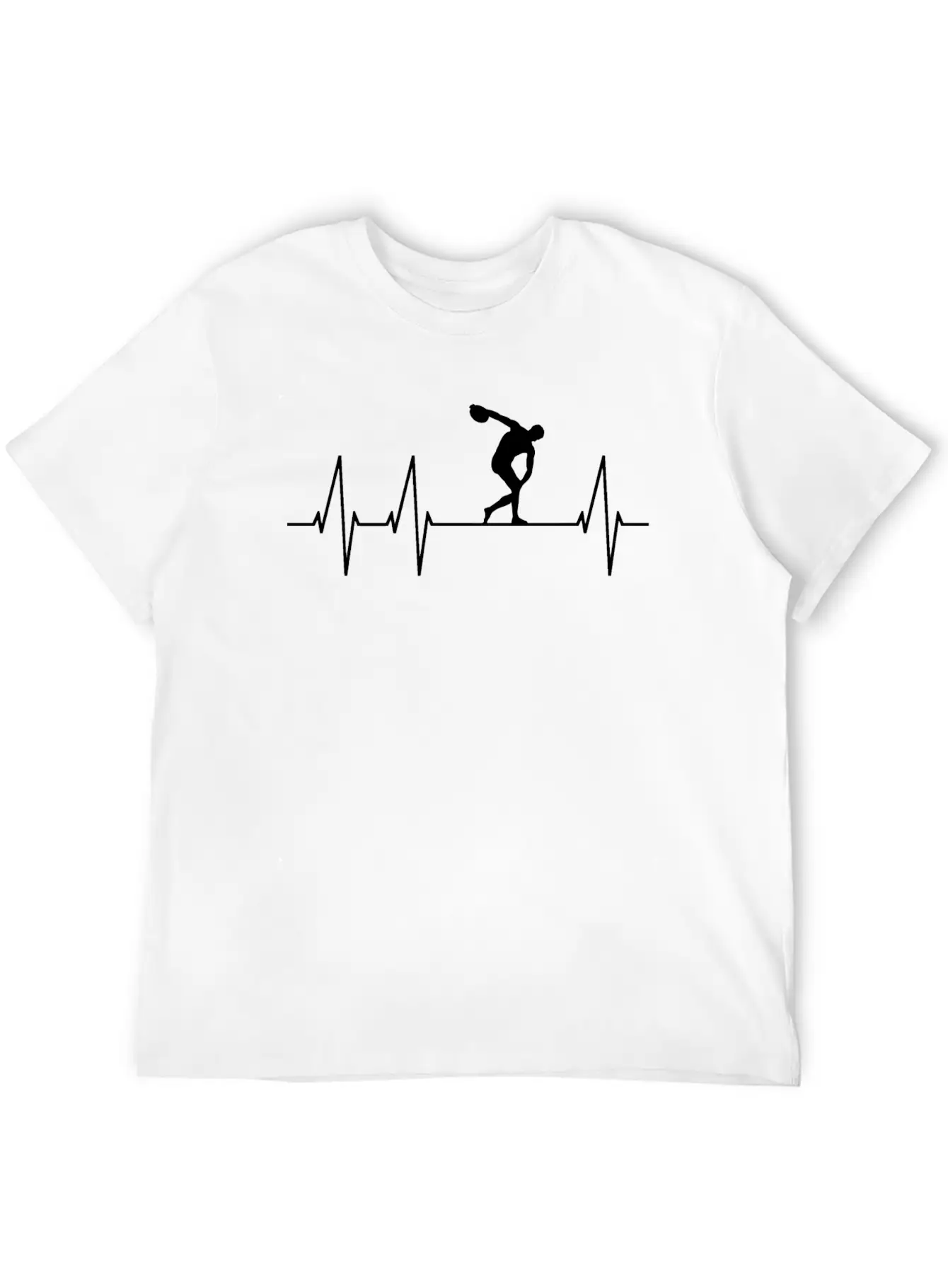 Discus Throw Athlete Heartbeat Pulse Unisex Casual T-Shirt – Clean Design For Daily Comfort