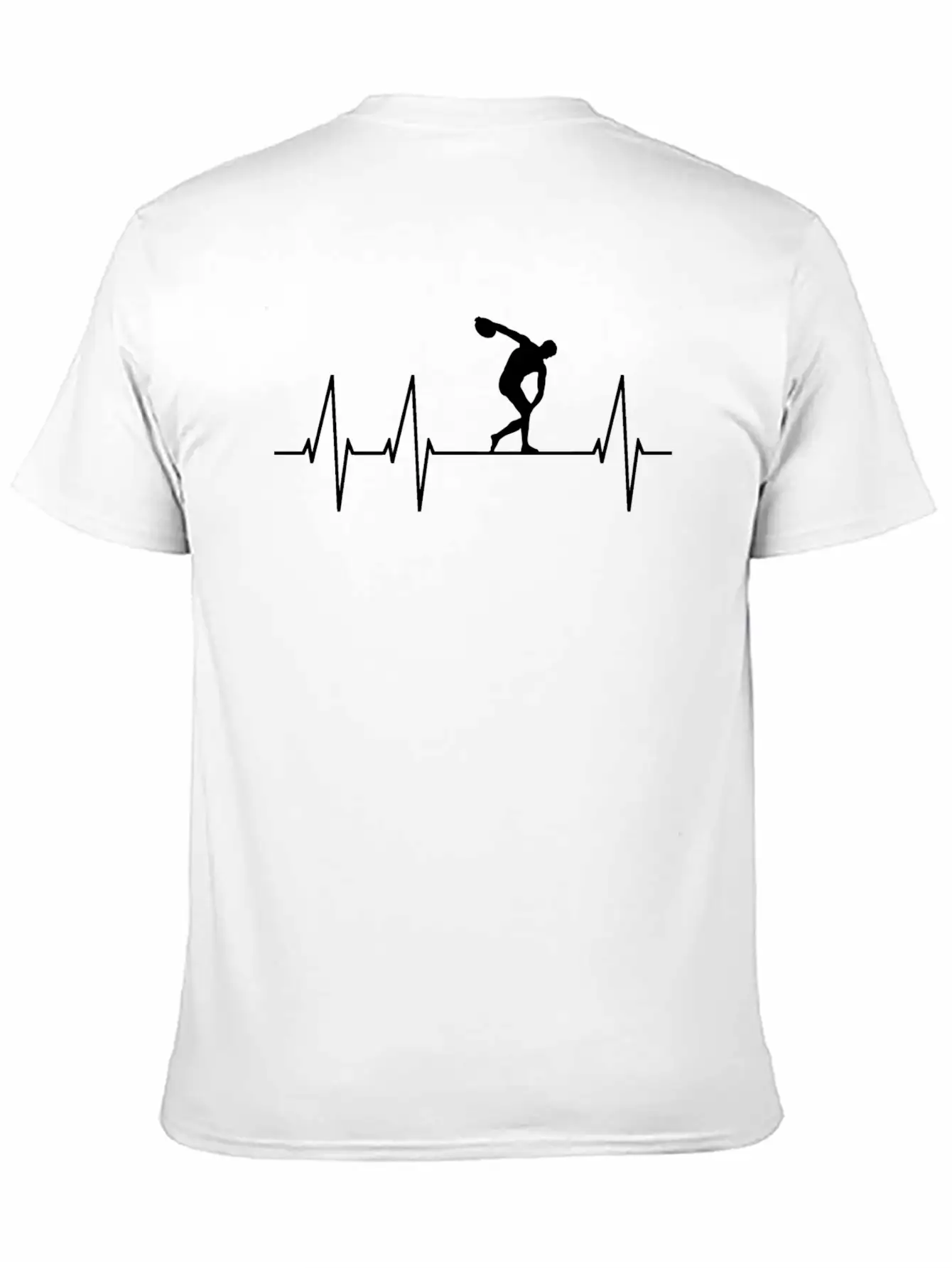 Discus Throw Athlete Heartbeat Pulse Unisex Casual T-Shirt – Clean Design For Daily Comfort