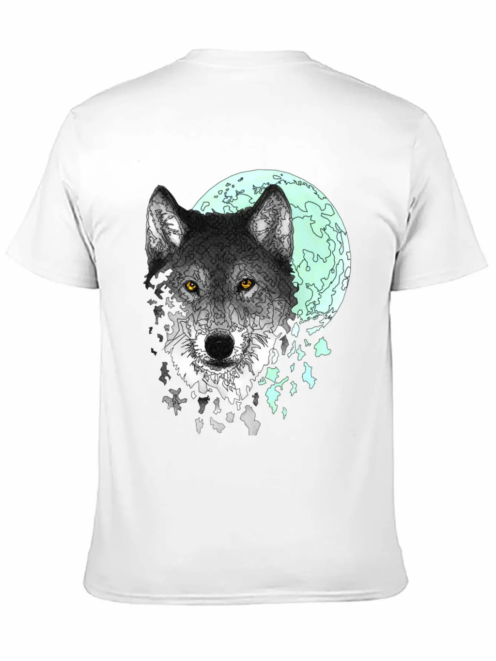 Disintegrating Wolf With Full Moon Relaxed Everyday Tee – Lightweight And Durable Cotton