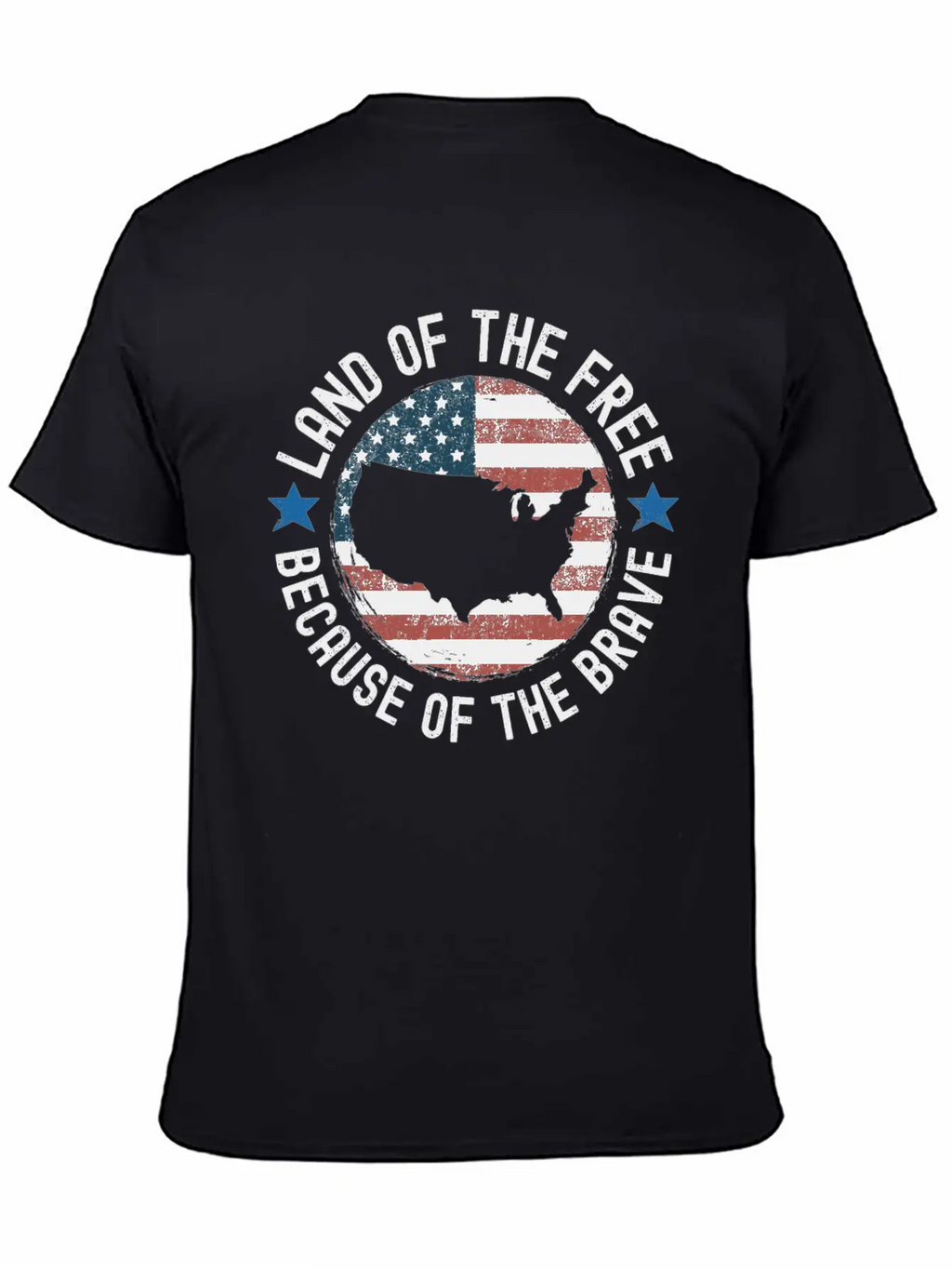 Distressed Land Of The Free Because Of The Brave Breathable Soft Cotton T-Shirt – Timeless Casual Look