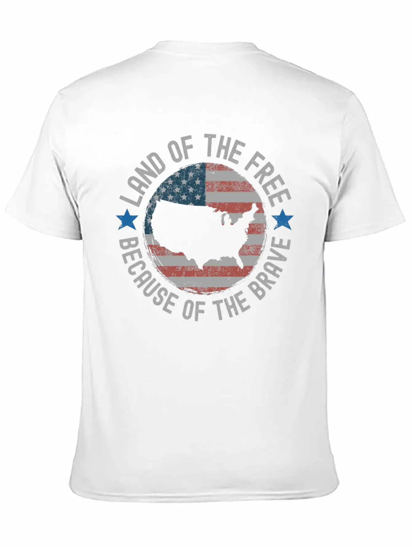Distressed Land Of The Free Because Of The Brave Breathable Soft Cotton T-Shirt – Timeless Casual Look
