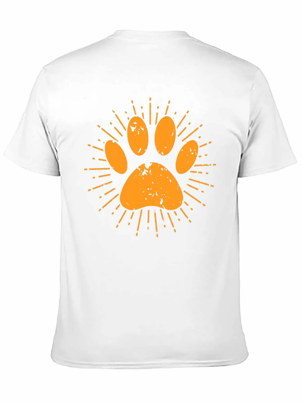 Distressed Sunbeam Dog Paw Print Unisex Casual T-Shirt – Clean Design For Daily Comfort