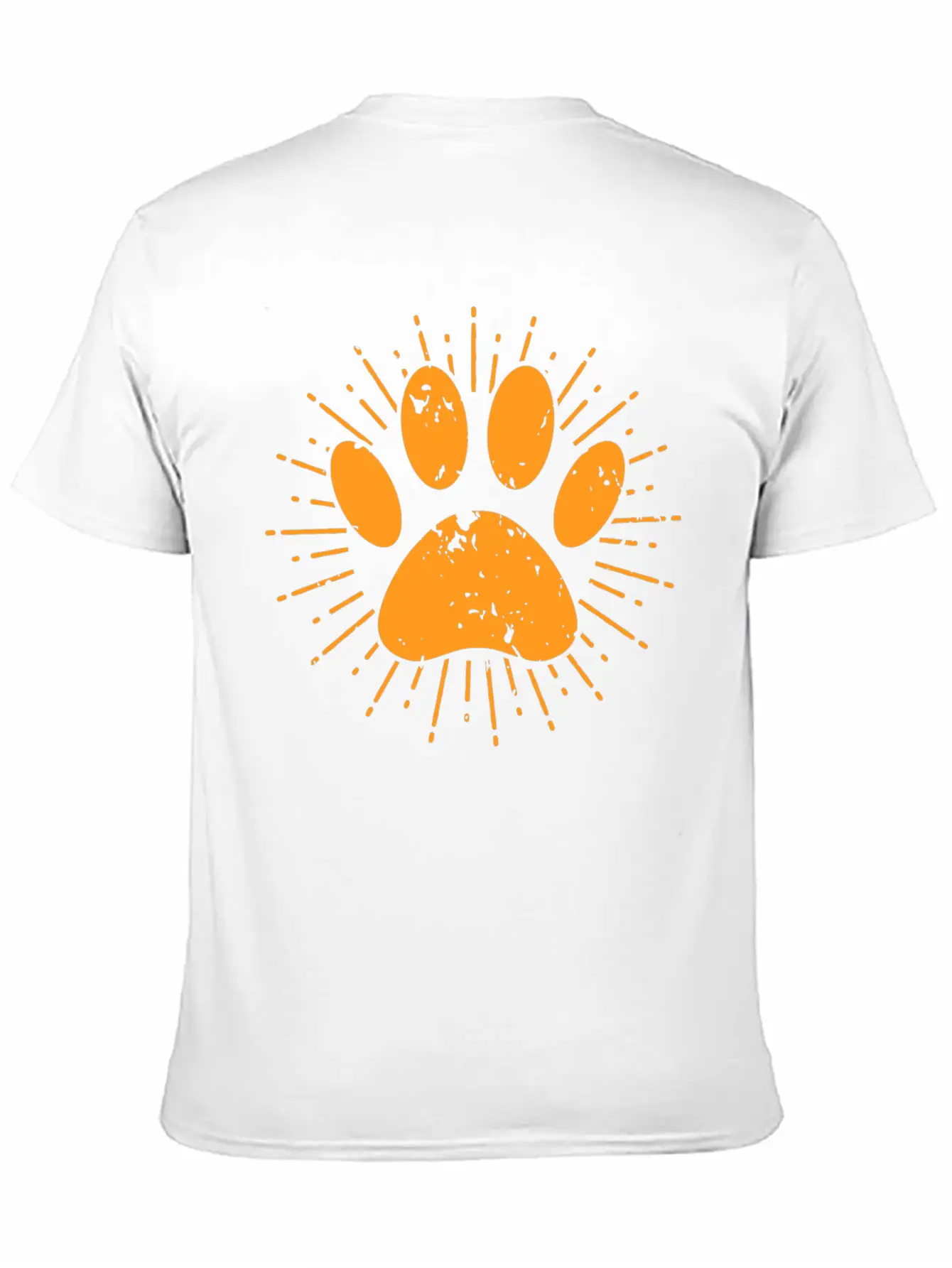 Distressed Sunbeam Dog Paw Print Unisex Casual T-Shirt – Clean Design For Daily Comfort
