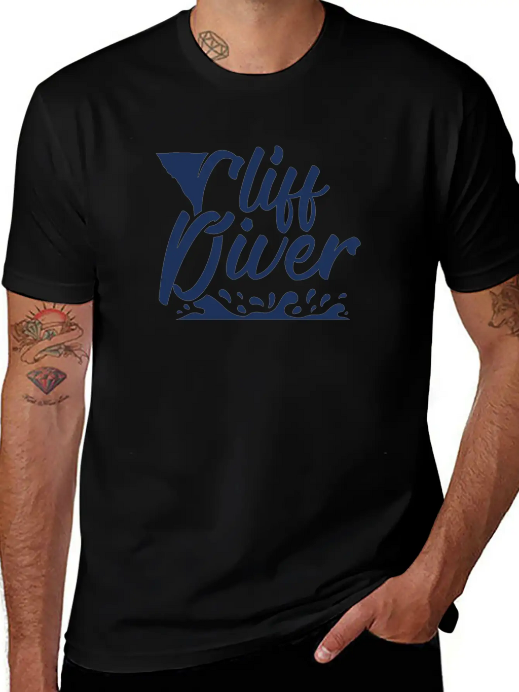 Dive Cliffs Cliff Diver Cliff Diving Jump Stylish Everyday T-Shirt – Unisex Basic Cotton Tee
