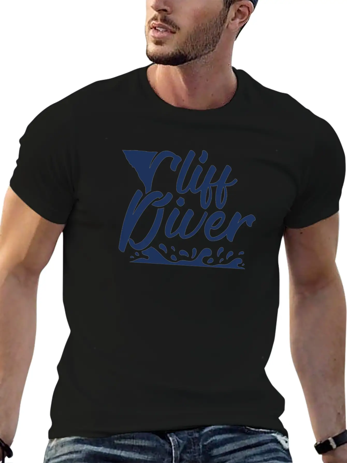 Dive Cliffs Cliff Diver Cliff Diving Jump Stylish Everyday T-Shirt – Unisex Basic Cotton Tee