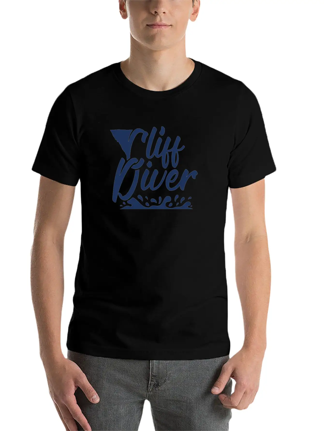 Dive Cliffs Cliff Diver Cliff Diving Jump Stylish Everyday T-Shirt – Unisex Basic Cotton Tee