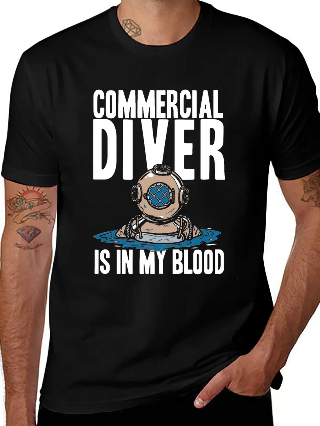 Diving Diver Cool Commercial Diving Relaxed Everyday Tee – Lightweight And Durable Cotton
