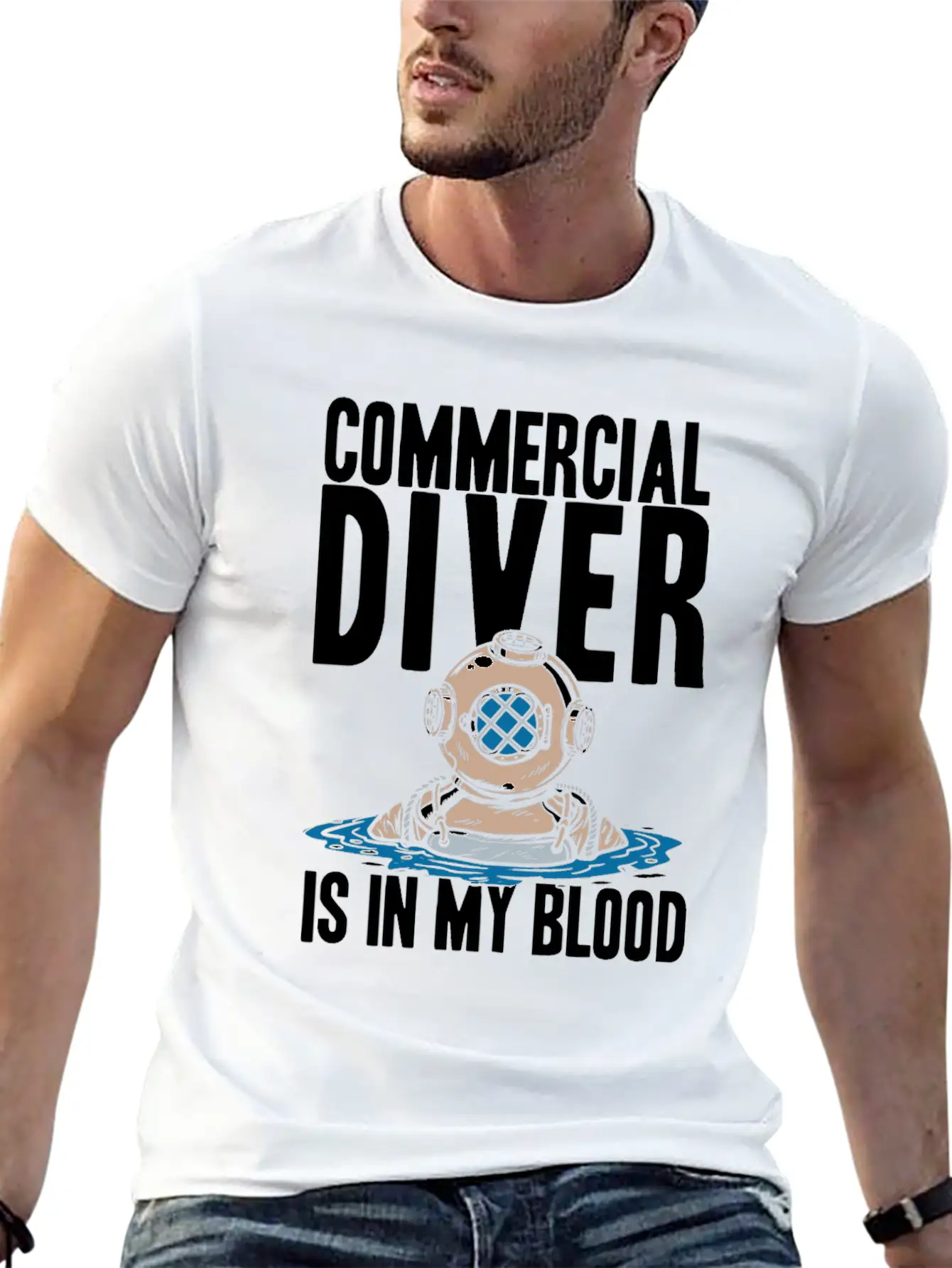 Diving Diver Cool Commercial Diving Relaxed Everyday Tee – Lightweight And Durable Cotton