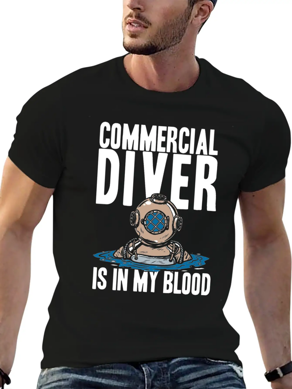Diving Diver Cool Commercial Diving Relaxed Everyday Tee – Lightweight And Durable Cotton