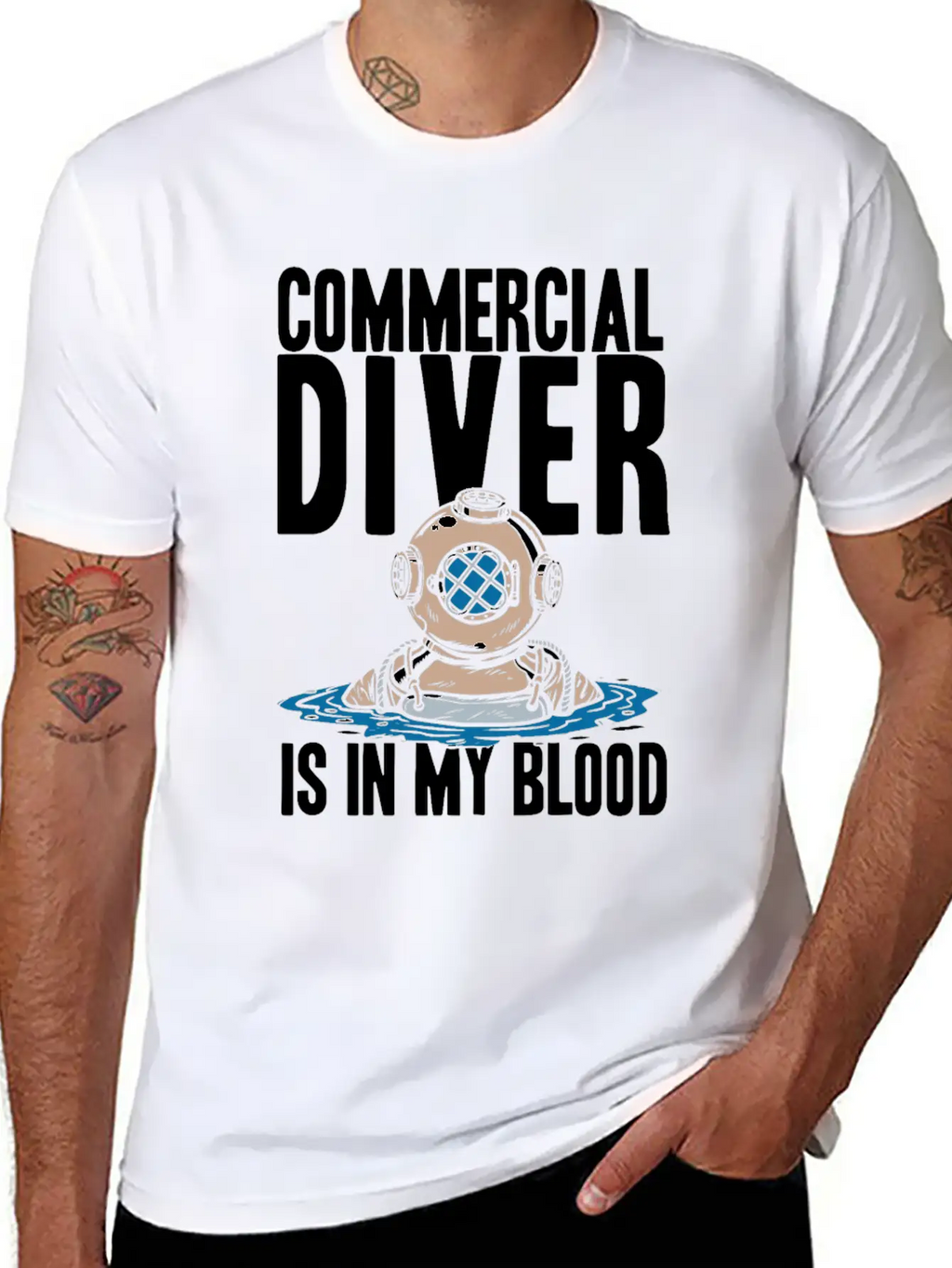 Diving Diver Cool Commercial Diving Relaxed Everyday Tee – Lightweight And Durable Cotton