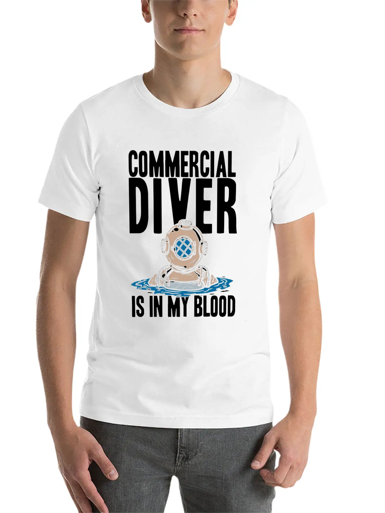 Diving Diver Cool Commercial Diving Relaxed Everyday Tee – Lightweight And Durable Cotton