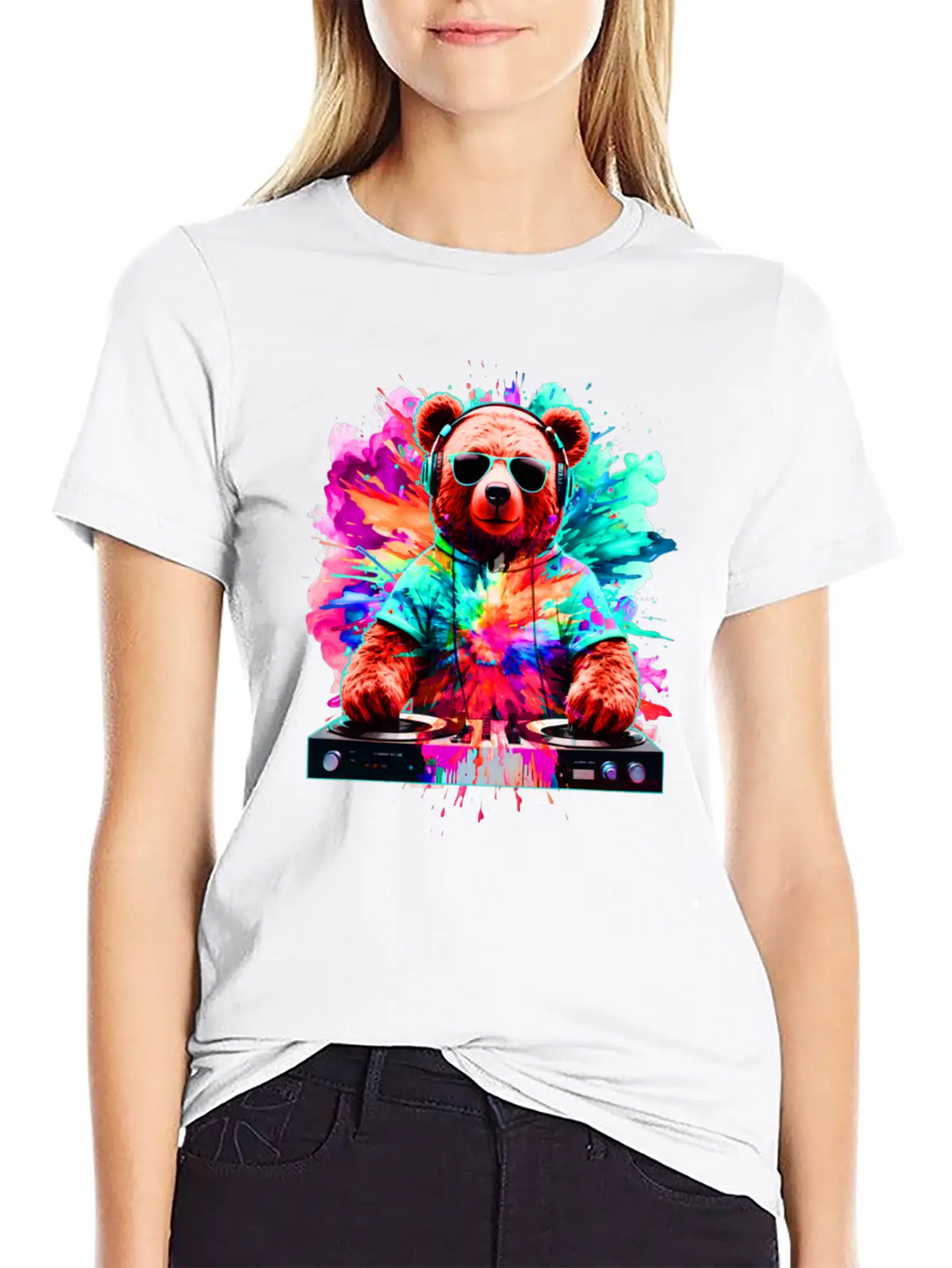DJ Bear, Teddy, Cartoon, Music, Concerts Festivals Unisex Casual T-Shirt – Clean Design For Daily Comfort