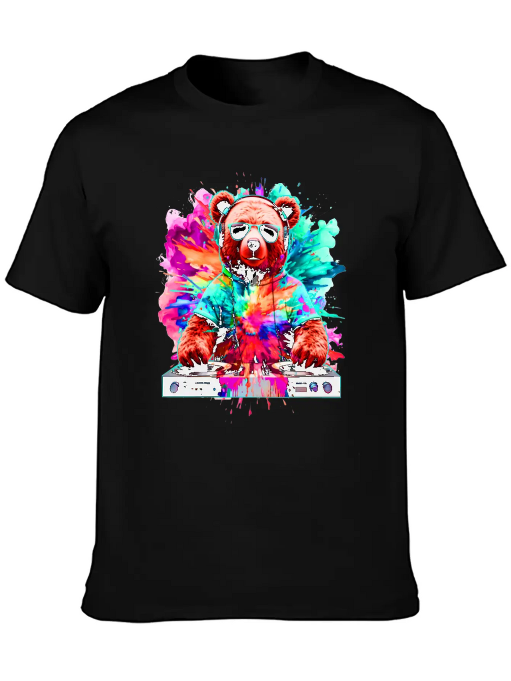 DJ Bear, Teddy, Cartoon, Music, Concerts Festivals Unisex Casual T-Shirt – Clean Design For Daily Comfort