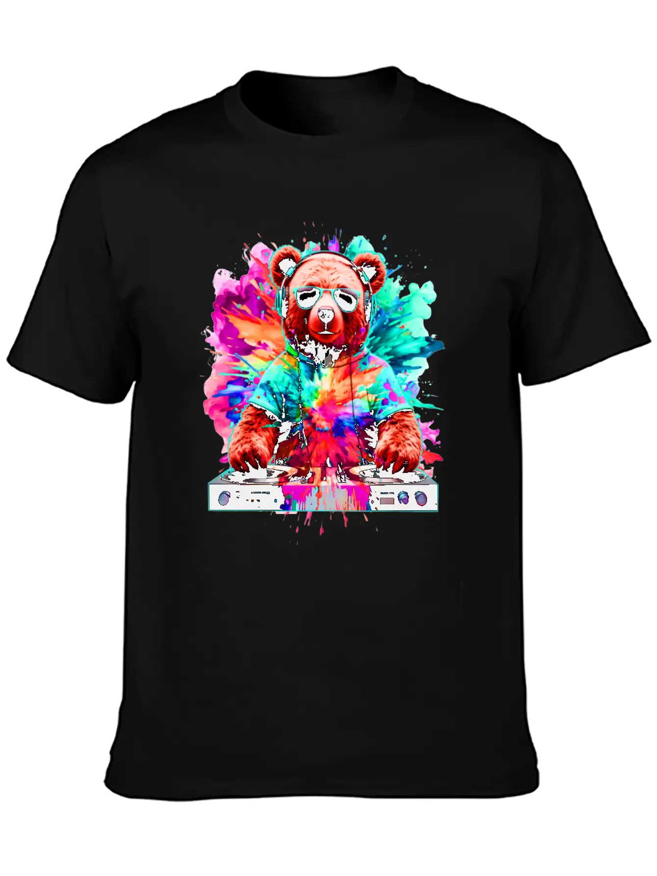 DJ Bear, Teddy, Cartoon, Music, Concerts Festivals Unisex Casual T-Shirt – Clean Design For Daily Comfort