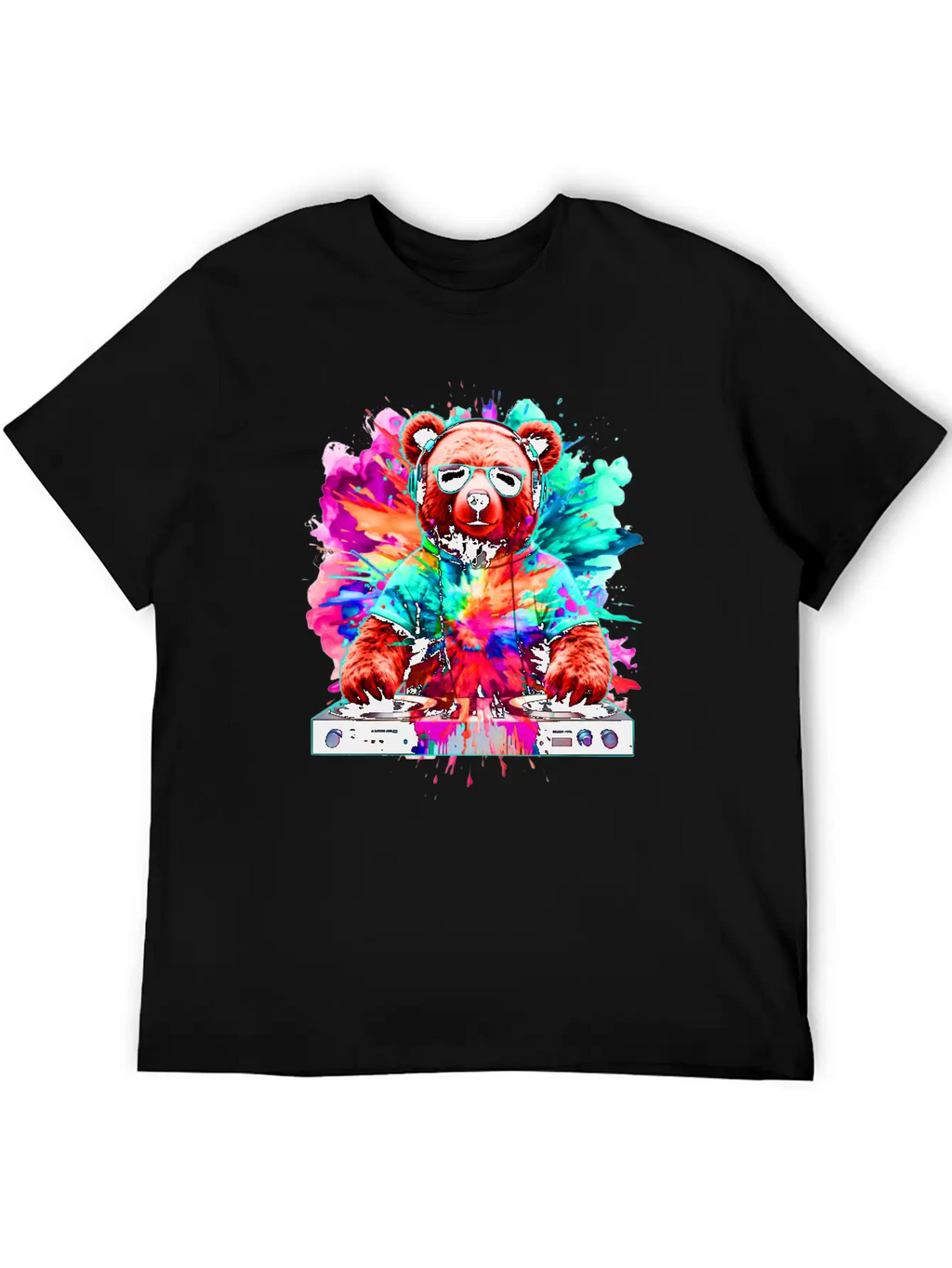 DJ Bear, Teddy, Cartoon, Music, Concerts Festivals Unisex Casual T-Shirt – Clean Design For Daily Comfort