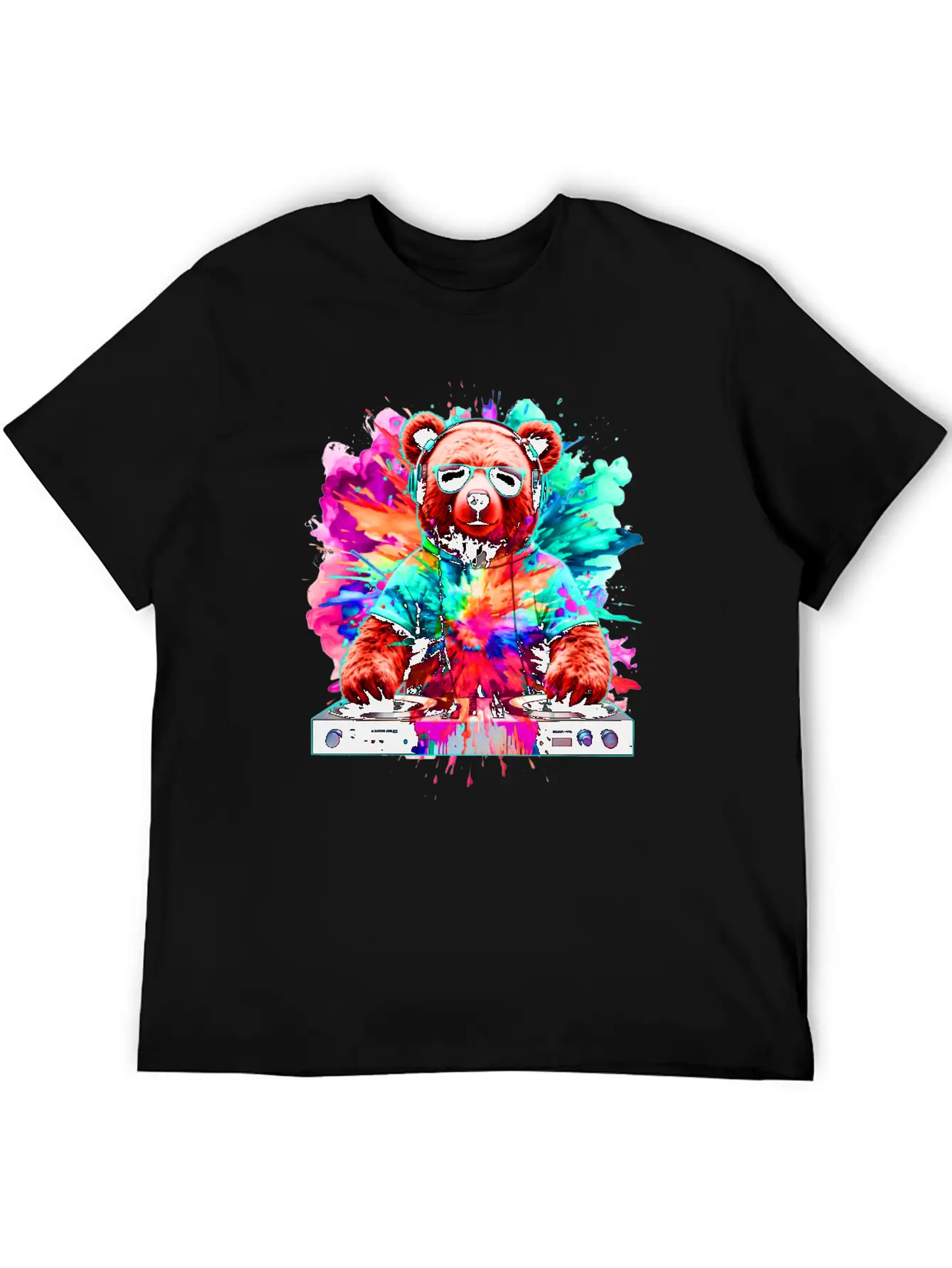 DJ Bear, Teddy, Cartoon, Music, Concerts Festivals Unisex Casual T-Shirt – Clean Design For Daily Comfort