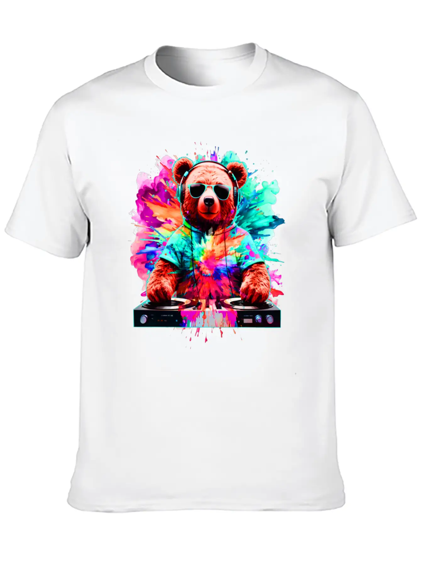 DJ Bear, Teddy, Cartoon, Music, Concerts Festivals Unisex Casual T-Shirt – Clean Design For Daily Comfort