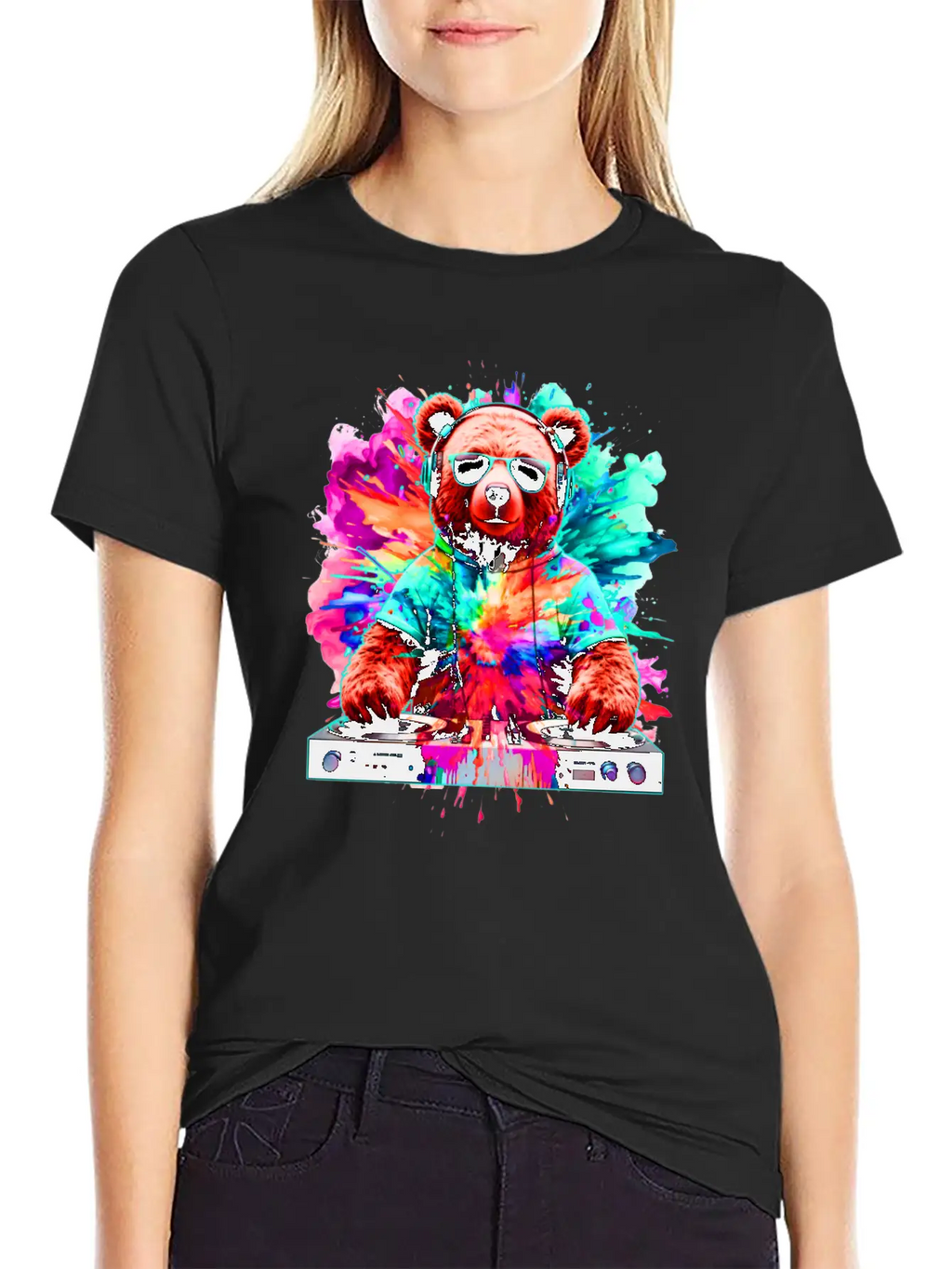 DJ Bear, Teddy, Cartoon, Music, Concerts Festivals Unisex Casual T-Shirt – Clean Design For Daily Comfort