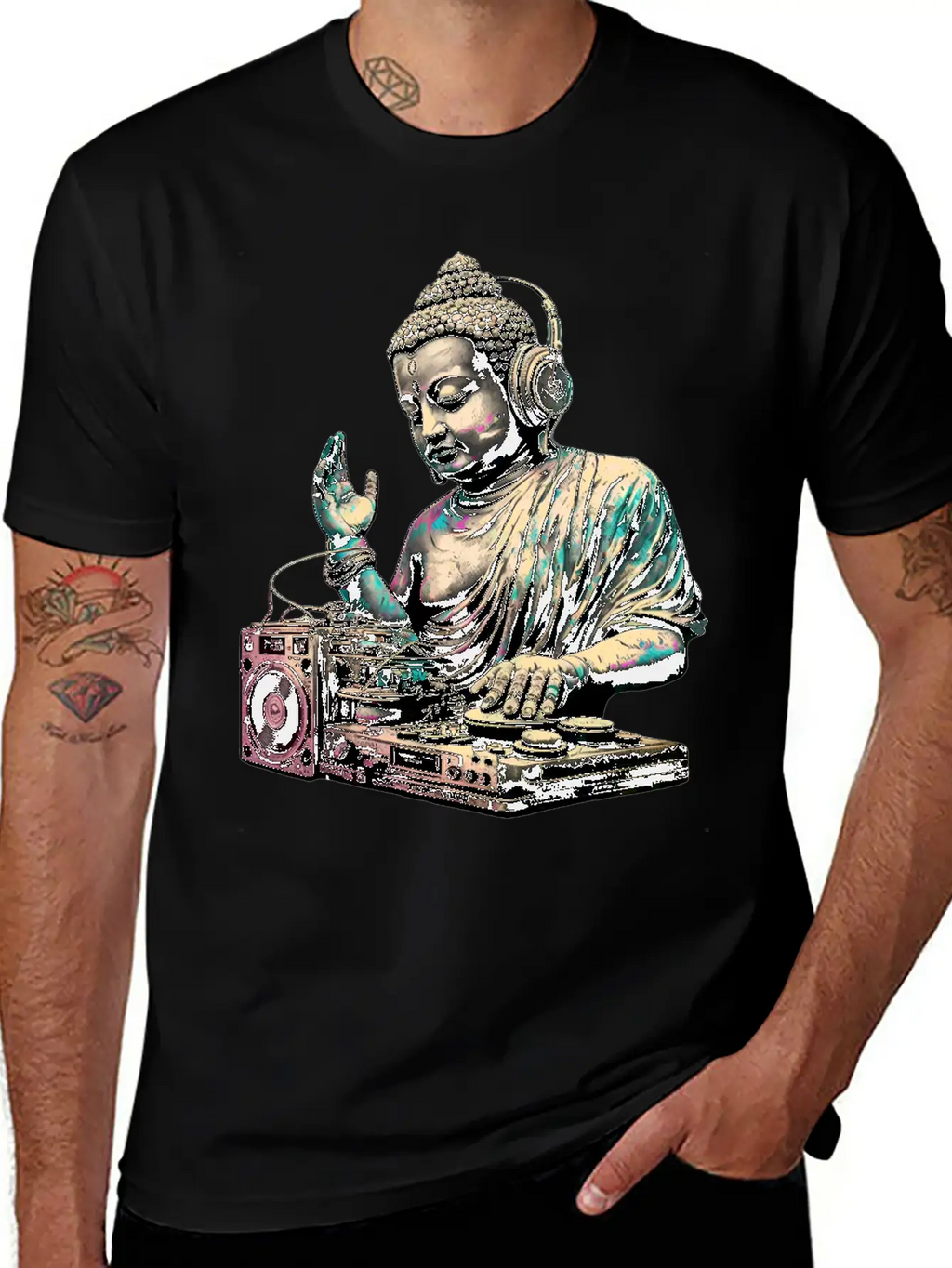 DJ Buddha Breathable Graphic T-Shirt – Perfect For Casual Days