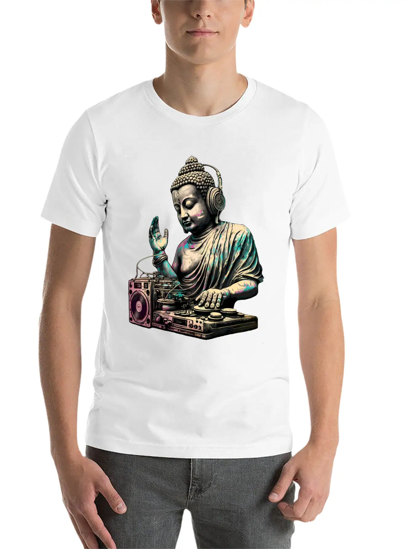 DJ Buddha Breathable Graphic T-Shirt – Perfect For Casual Days