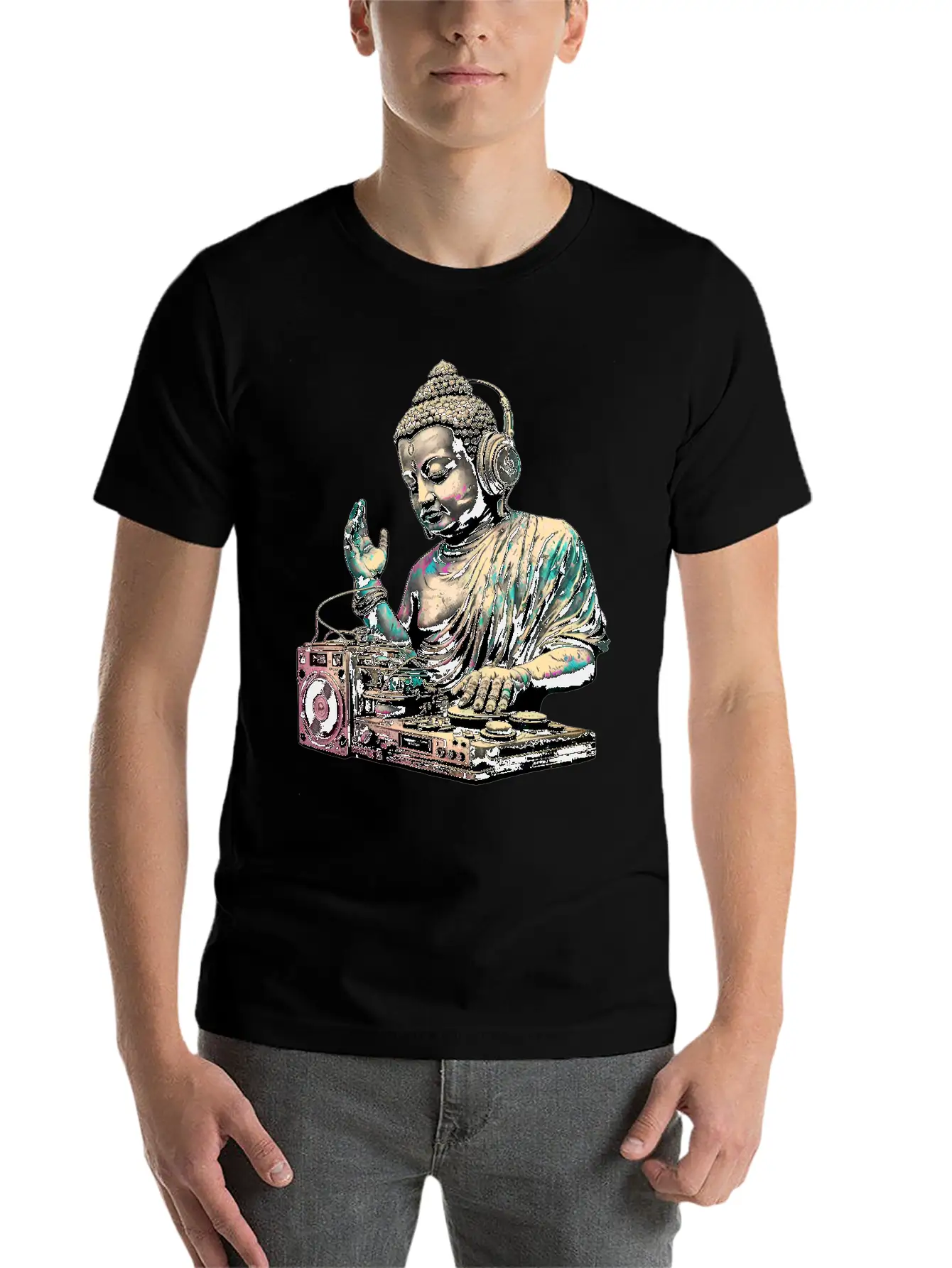 DJ Buddha Breathable Graphic T-Shirt – Perfect For Casual Days