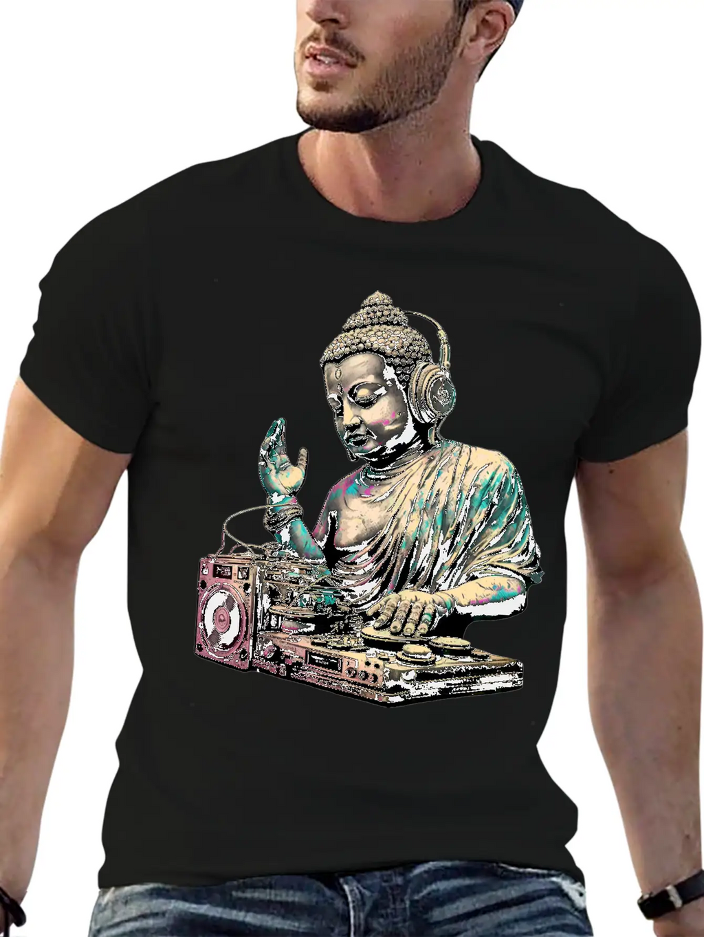 DJ Buddha Breathable Graphic T-Shirt – Perfect For Casual Days