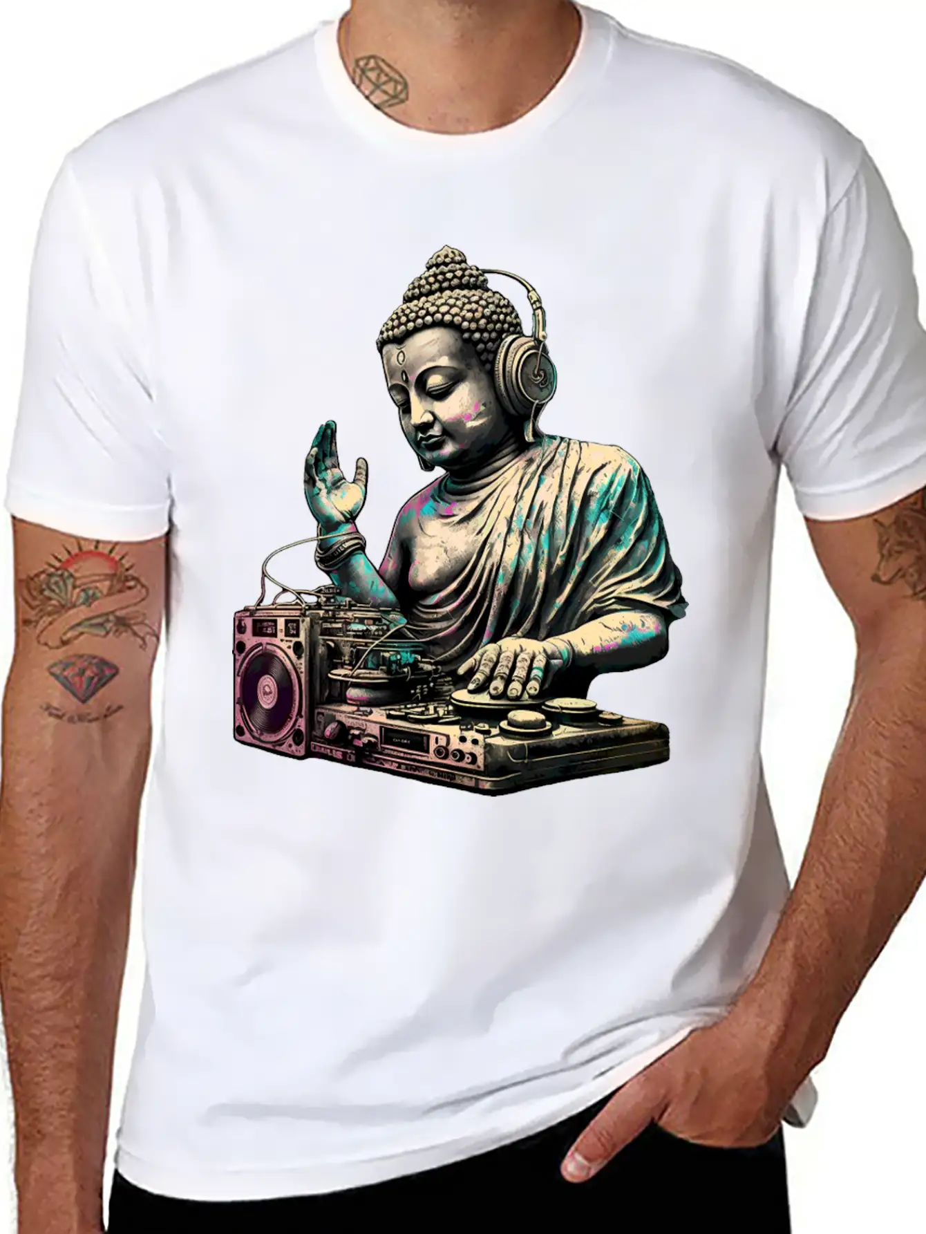 DJ Buddha Breathable Graphic T-Shirt – Perfect For Casual Days