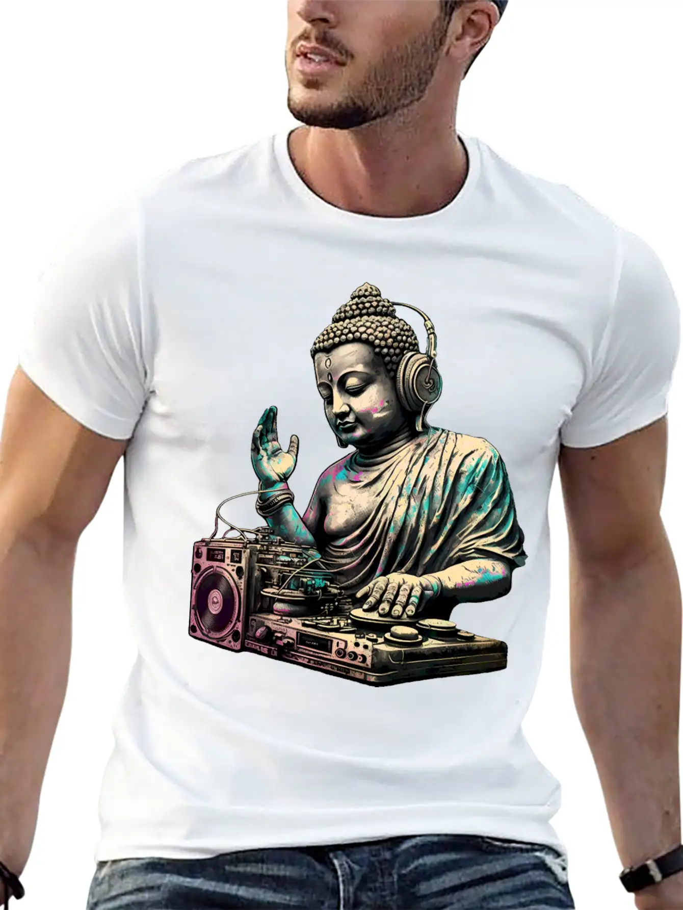 DJ Buddha Breathable Graphic T-Shirt – Perfect For Casual Days