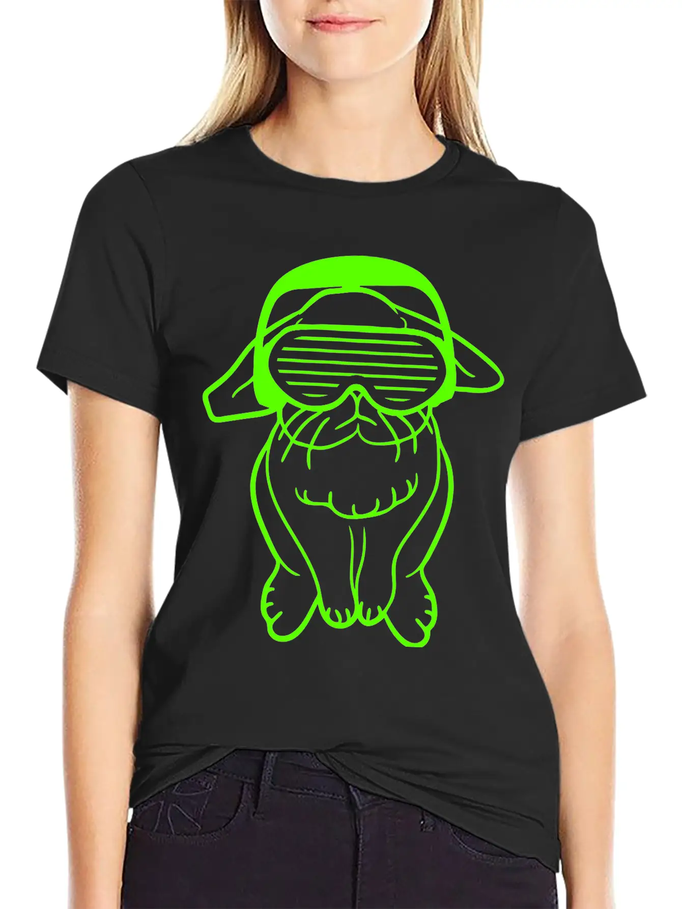 DJ Green Easter Bunny Rabbit Headphone Music Party Modern Fit Casual T-Shirt – Clean And Versatile Design
