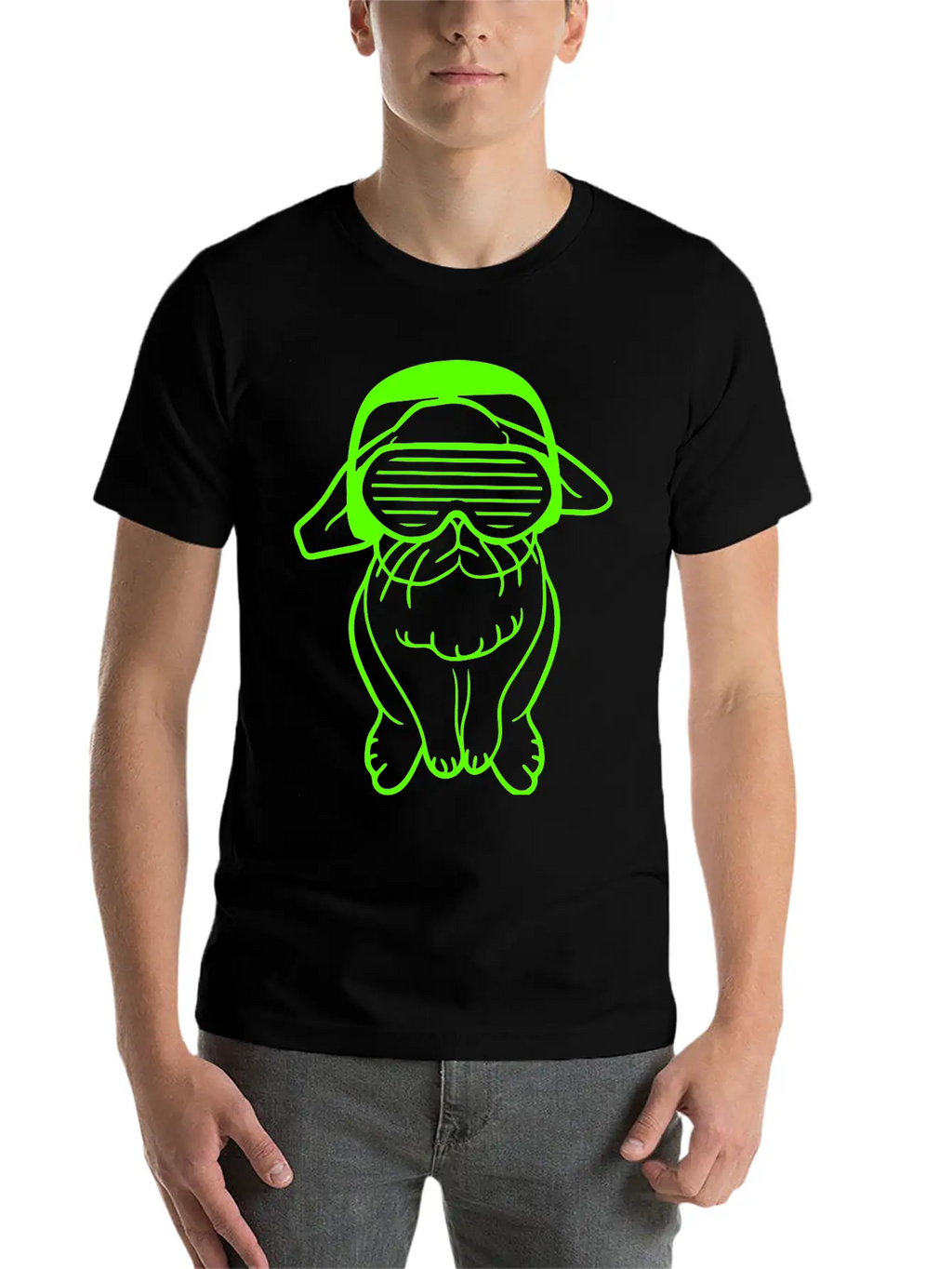 DJ Green Easter Bunny Rabbit Headphone Music Party Modern Fit Casual T-Shirt – Clean And Versatile Design