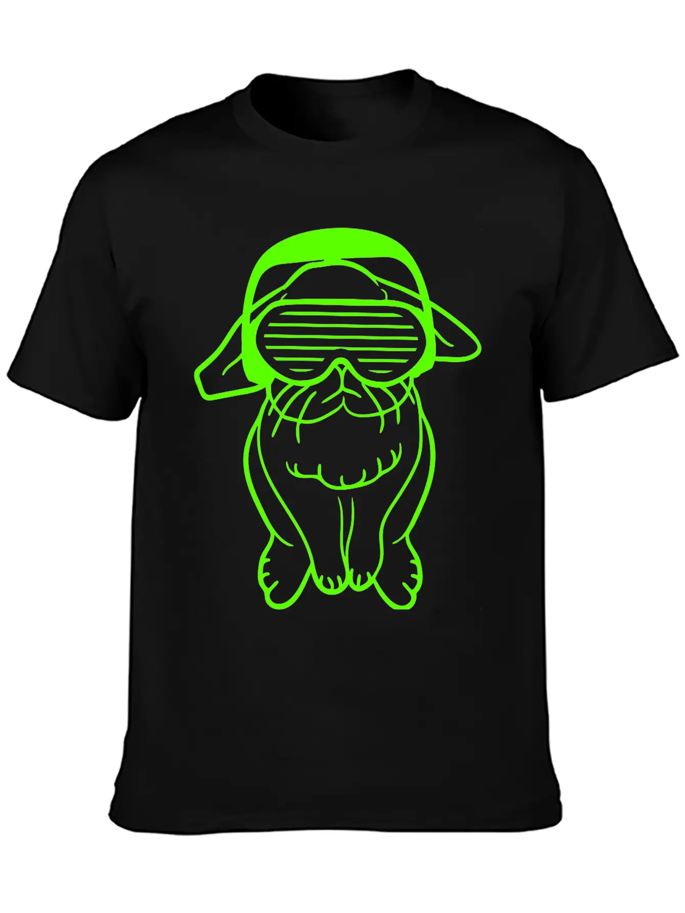 DJ Green Easter Bunny Rabbit Headphone Music Party Modern Fit Casual T-Shirt – Clean And Versatile Design