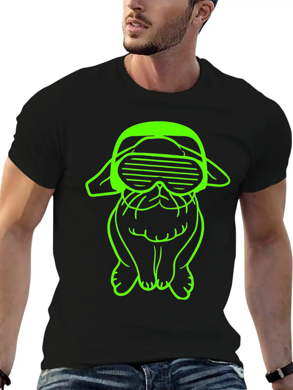 DJ Green Easter Bunny Rabbit Headphone Music Party Modern Fit Casual T-Shirt – Clean And Versatile Design