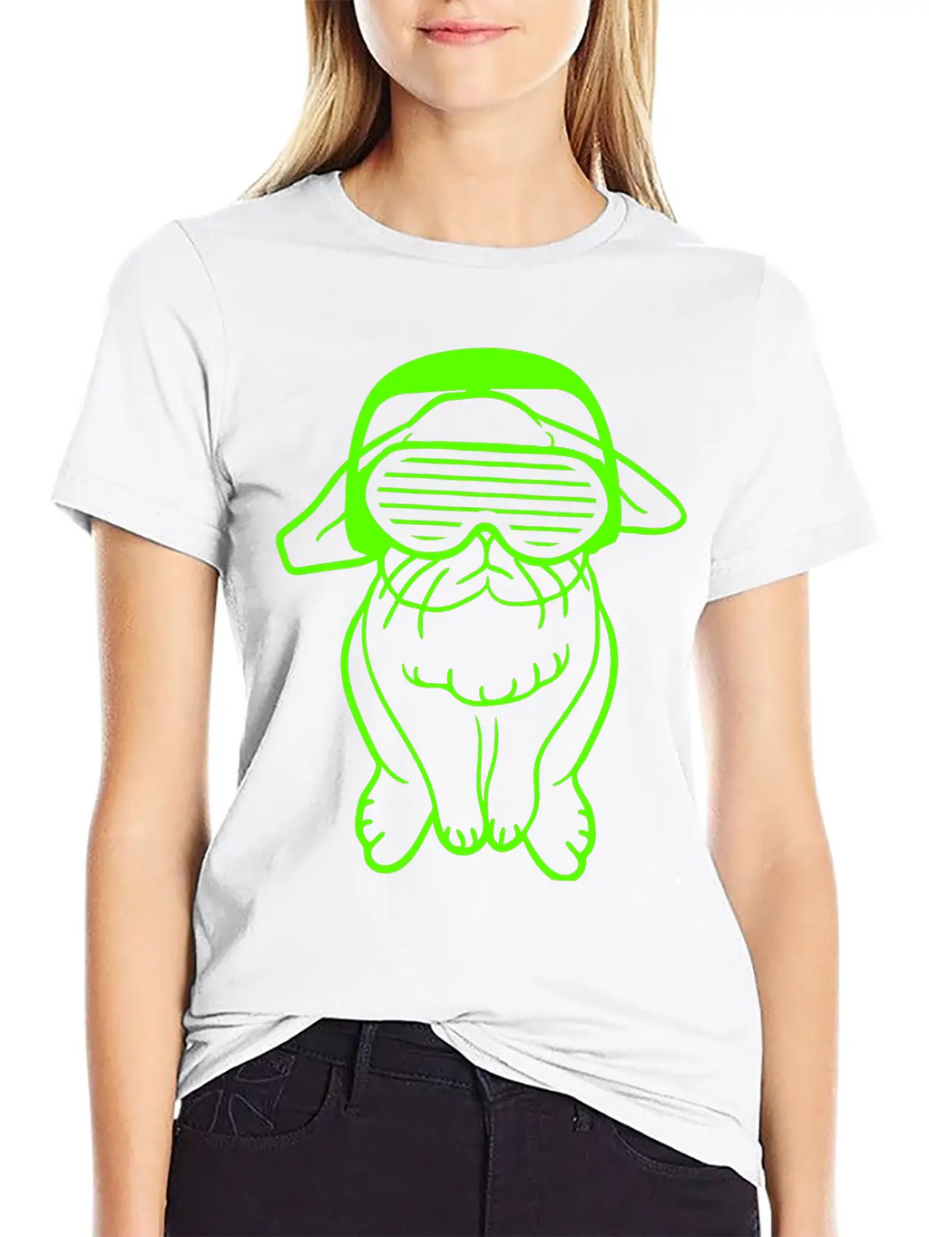 DJ Green Easter Bunny Rabbit Headphone Music Party Modern Fit Casual T-Shirt – Clean And Versatile Design