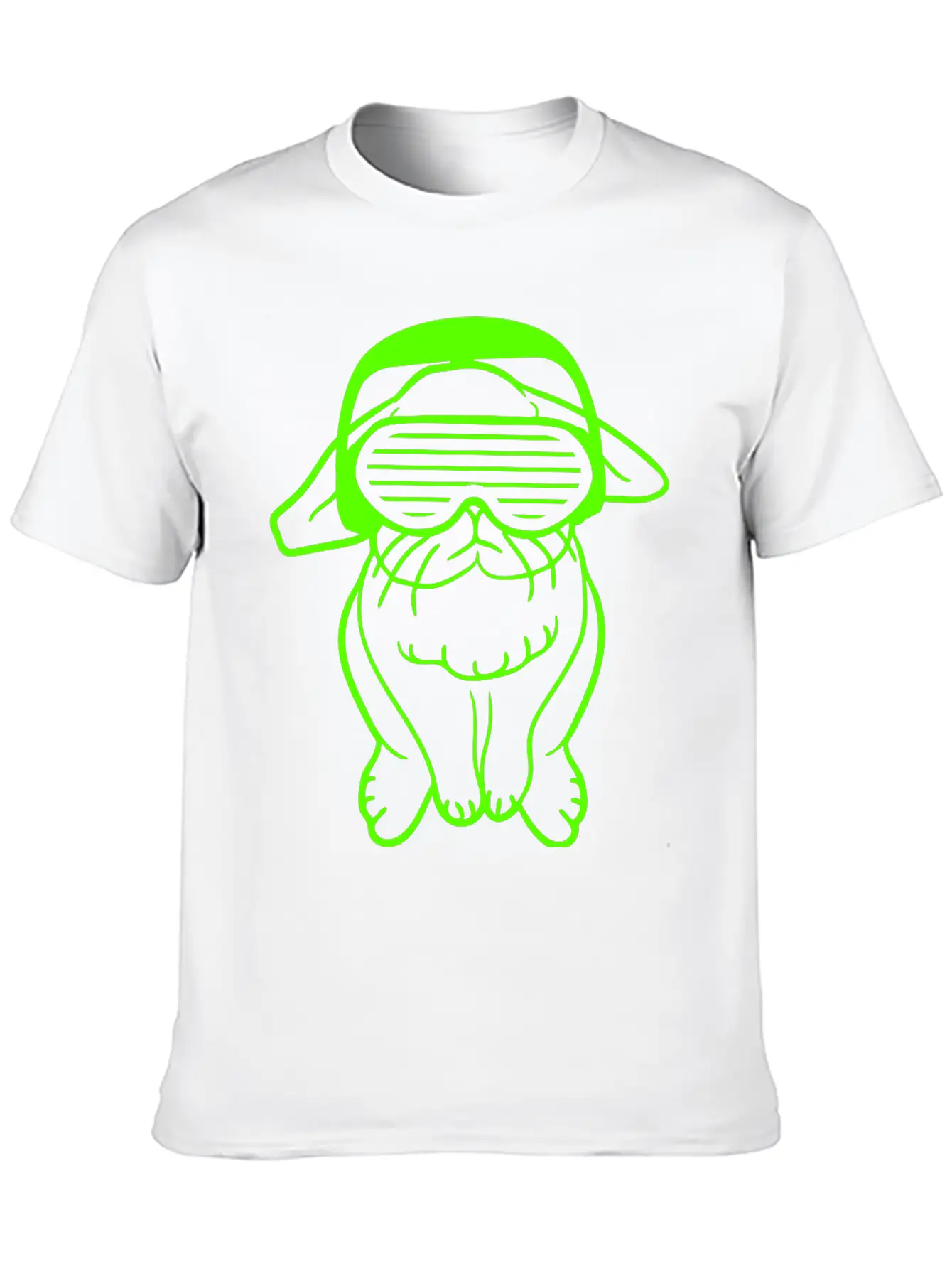DJ Green Easter Bunny Rabbit Headphone Music Party Modern Fit Casual T-Shirt – Clean And Versatile Design