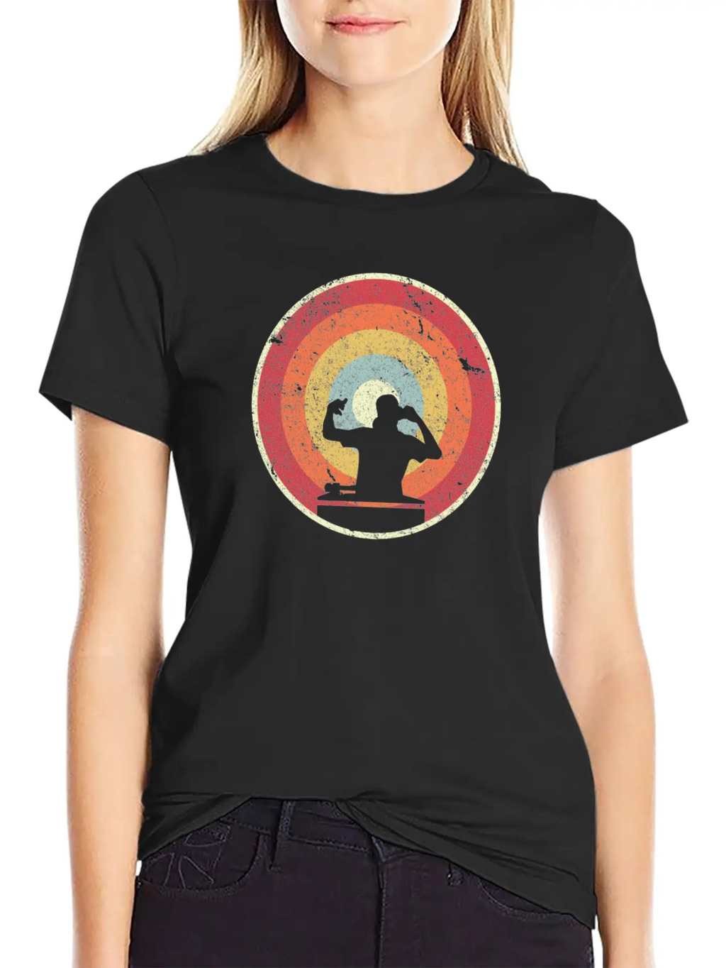 DJ Product. Retro Style Print For Vinyl DJ Timeless Short Sleeve Tee – Comfy And Minimalist Design