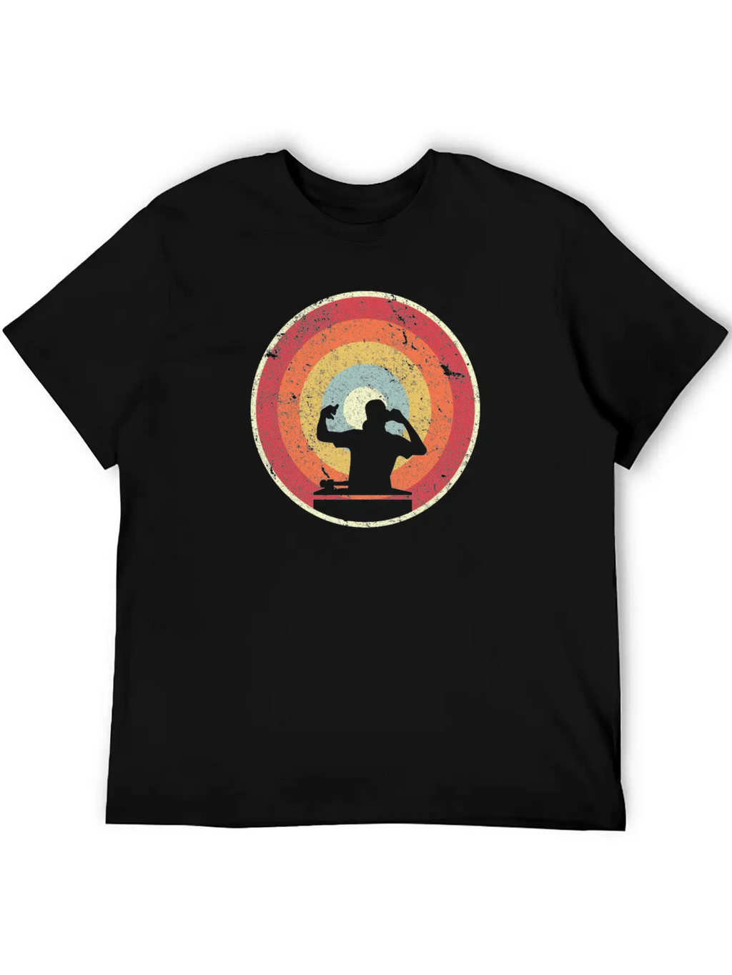 DJ Product. Retro Style Print For Vinyl DJ Timeless Short Sleeve Tee – Comfy And Minimalist Design