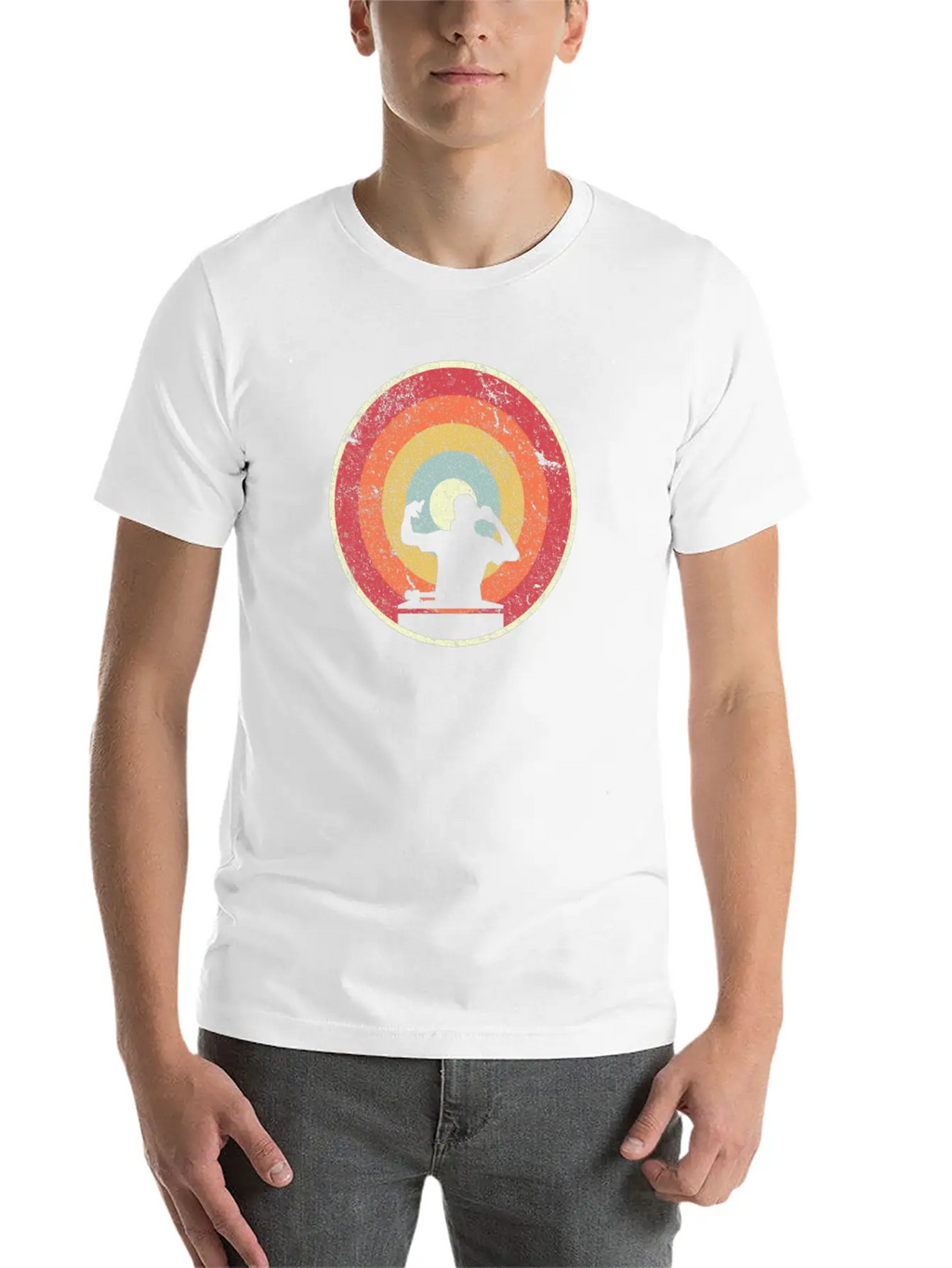 DJ Product. Retro Style Print For Vinyl DJ Timeless Short Sleeve Tee – Comfy And Minimalist Design