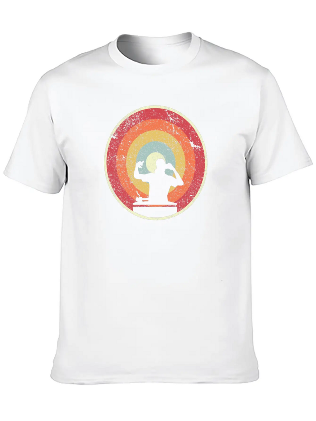 DJ Product. Retro Style Print For Vinyl DJ Timeless Short Sleeve Tee – Comfy And Minimalist Design