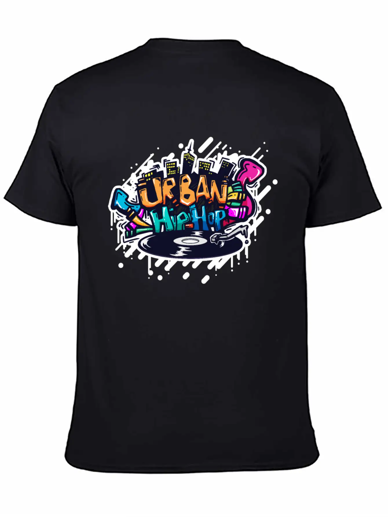 DJ TURNTABLE GRAFFITI Stylish Everyday T-Shirt – Unisex Basic Cotton Tee